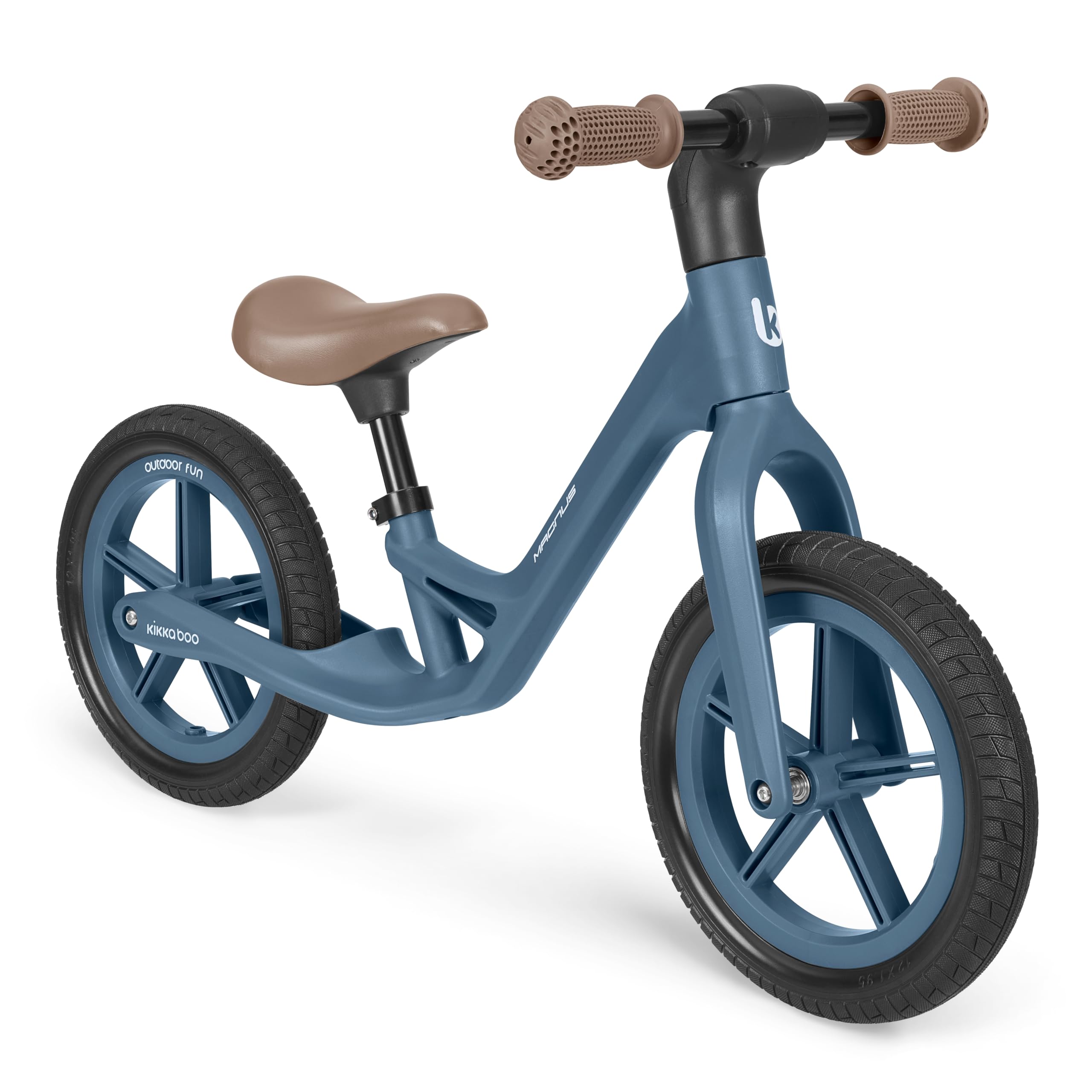 KikkaBoo Magnus Draisienne pour Enfants 3–6 Ans, Cadre Léger en Fibre de Verre, Selle Réglable, Poignées Antidérapantes, Roues PU Résistantes