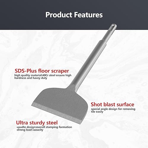 Miniatura 3 de GSTK Juego de cinceles SDS PLUS de carburo de 11 piezas, brocas de martillo giratorio SDS Plus, juego de cinceles de taladro para limpieza de