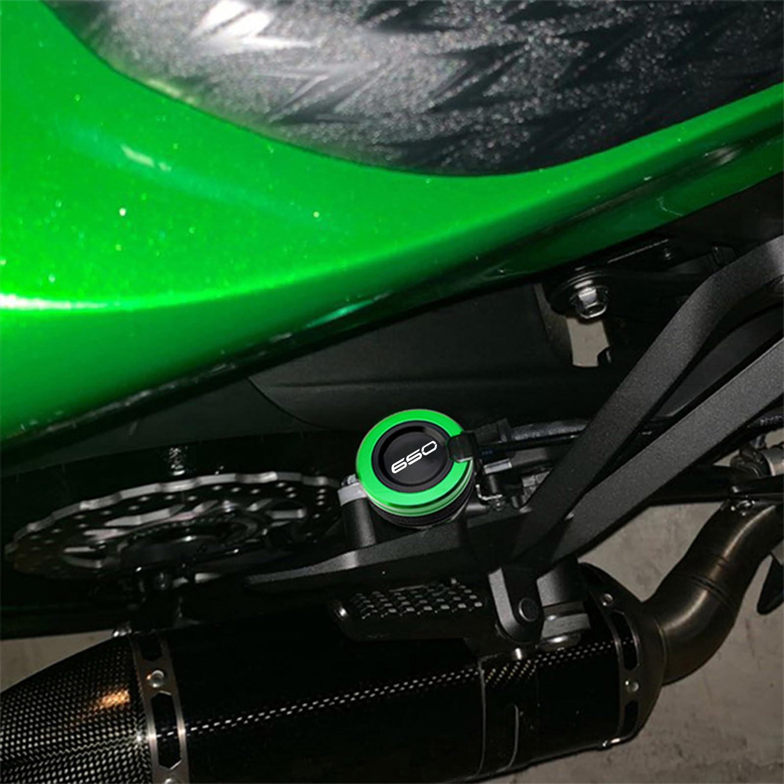 Per Kawasaki Z650 Z 650 2017-2026 2025 Ninja650 Versys650 Accessori Moto Anteriore Posteriore Copertura Tappo Serbatoio Liquido Freno Coperchio (Verde)