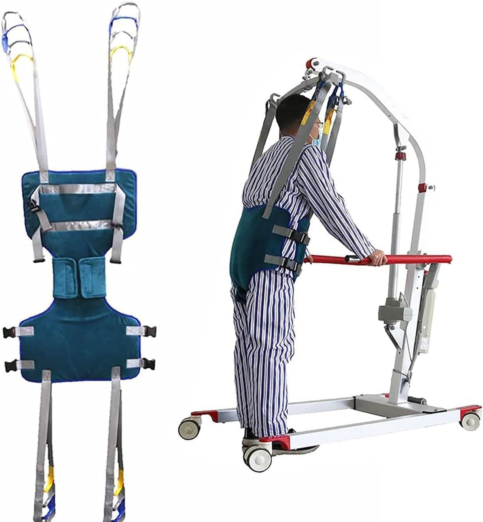 Arnés de cuerpo completo para pacientes Cinturón para todo el cuerpo, soporte para piernas, bipedestador, para ancianos, cabestrillo para piernas dividido, elevador bariátrico para minusválidos. (Siz