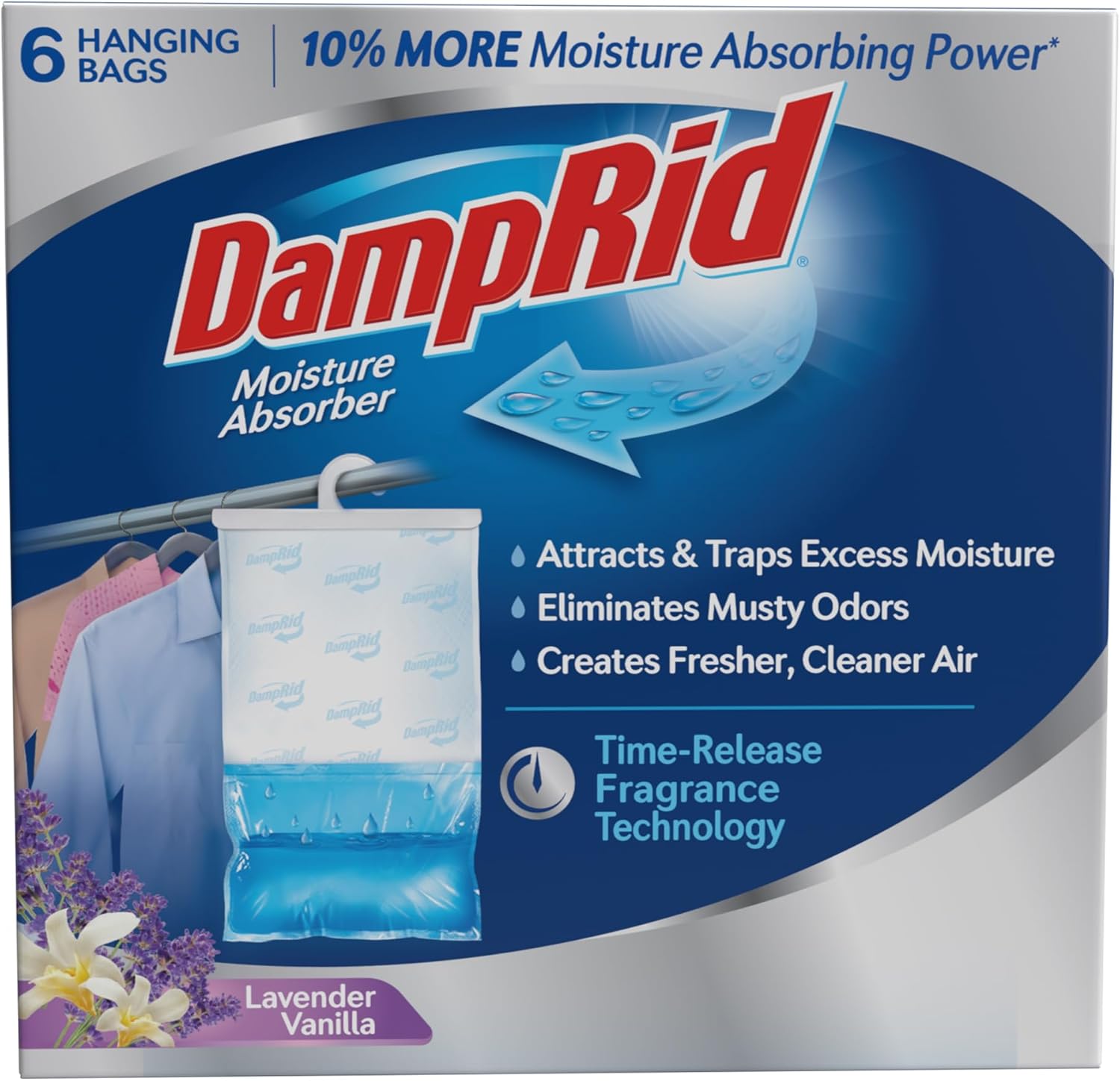 DampRid 2-Pack Hi-Capacity Moisture Absorber Bucket & 6-Pack Hanging Lavender Vanilla Moisture Absorbers