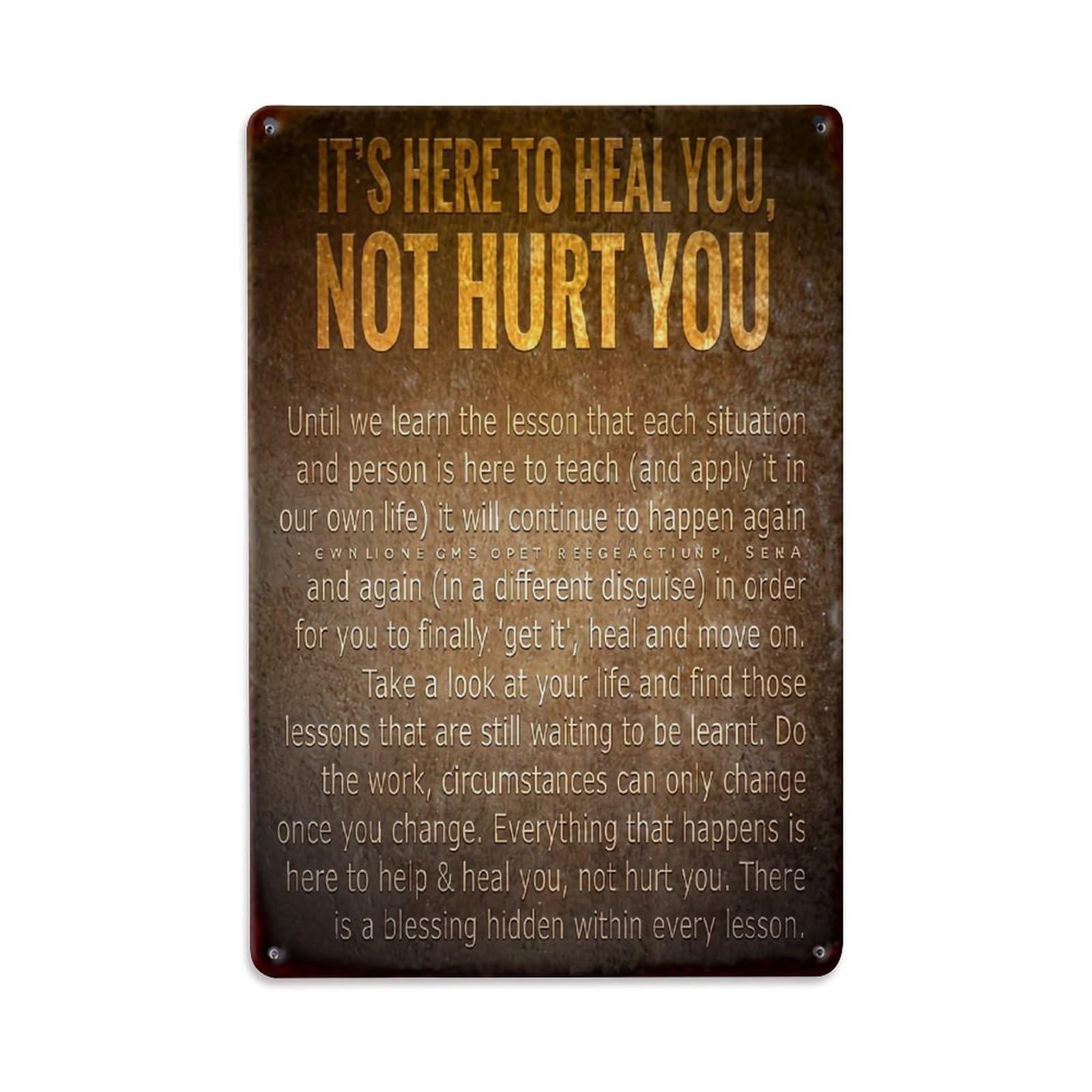Jdyaojiesheng Vintage It's Here To Heal You Not Hurt You Tin Sign Retro Metal Wall Decor Metal Poster, Home Bar Garage Farmhouse Cafe Wall Art Decoration 8X12inches