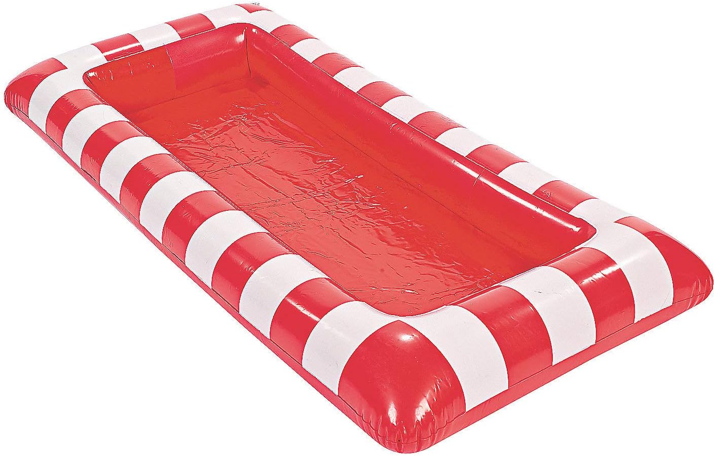 Red and White Striped Carnival Inflatable Buffet Cooler - 4 feet Long - Party Supplies