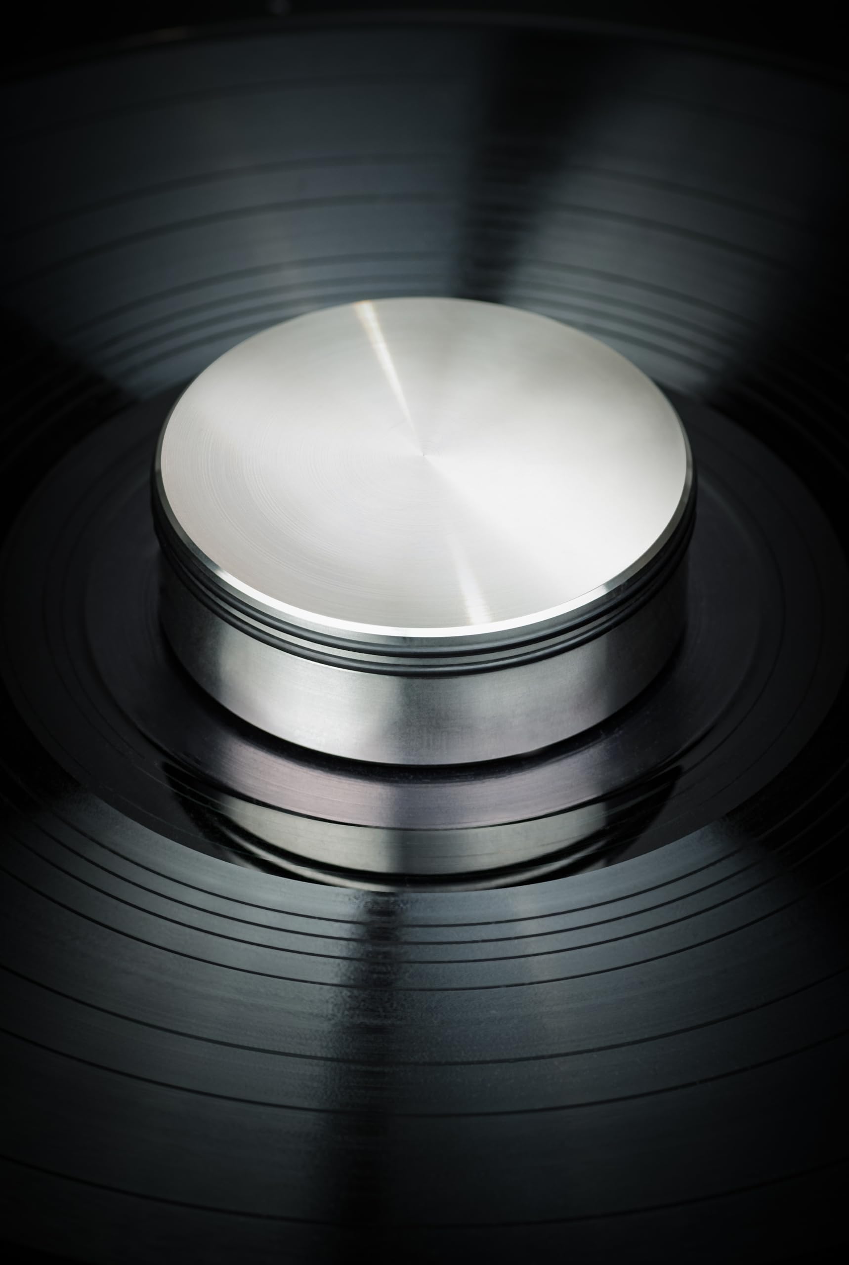 Pro-Ject Record Puck DS, peso della piastra pesante in acciaio inox per ridurre le risonanze indesiderate, 915 g (acciaio lucidato)