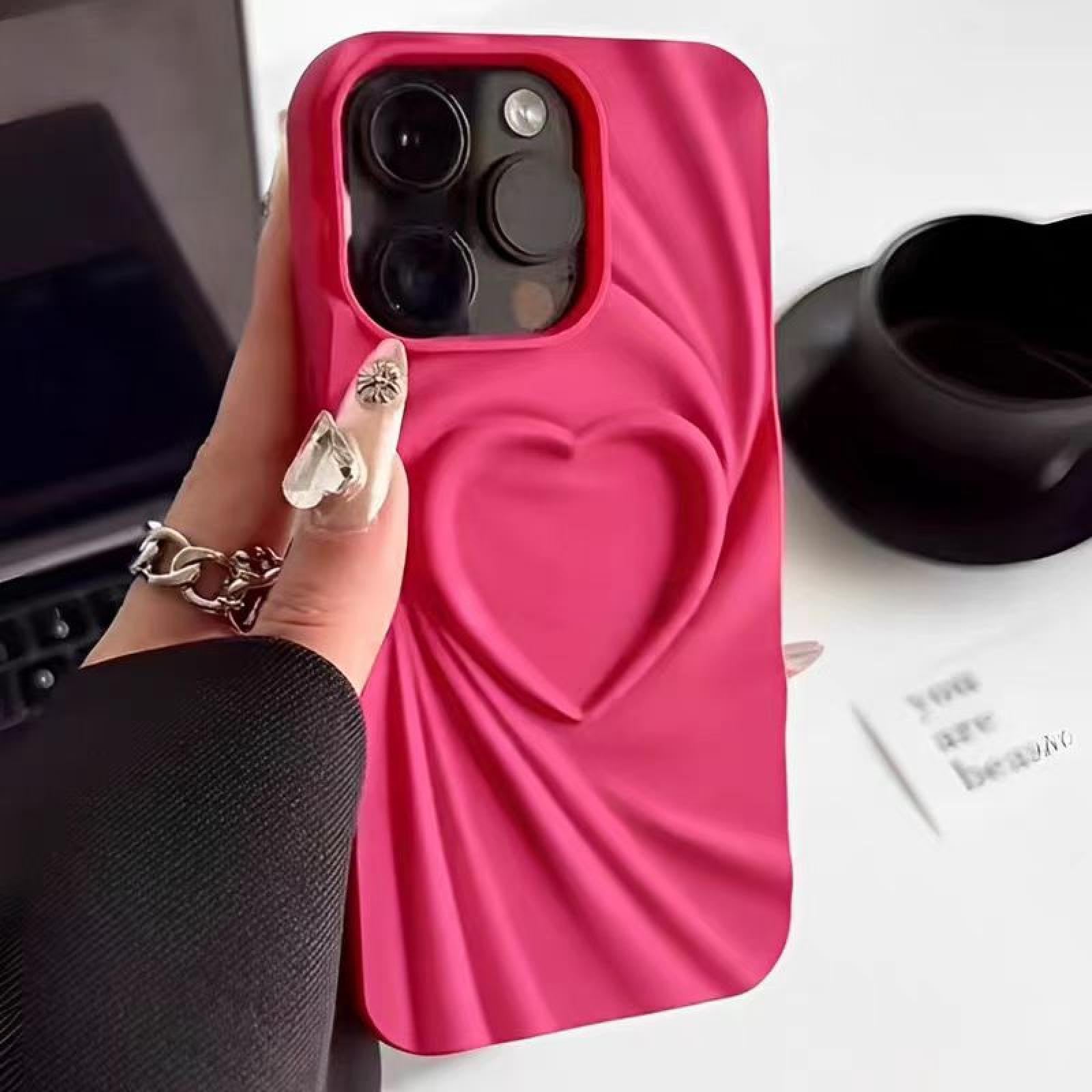 Amazon.com: RNOZX Fashion Fold Wrinkle Love Heart Phone Case