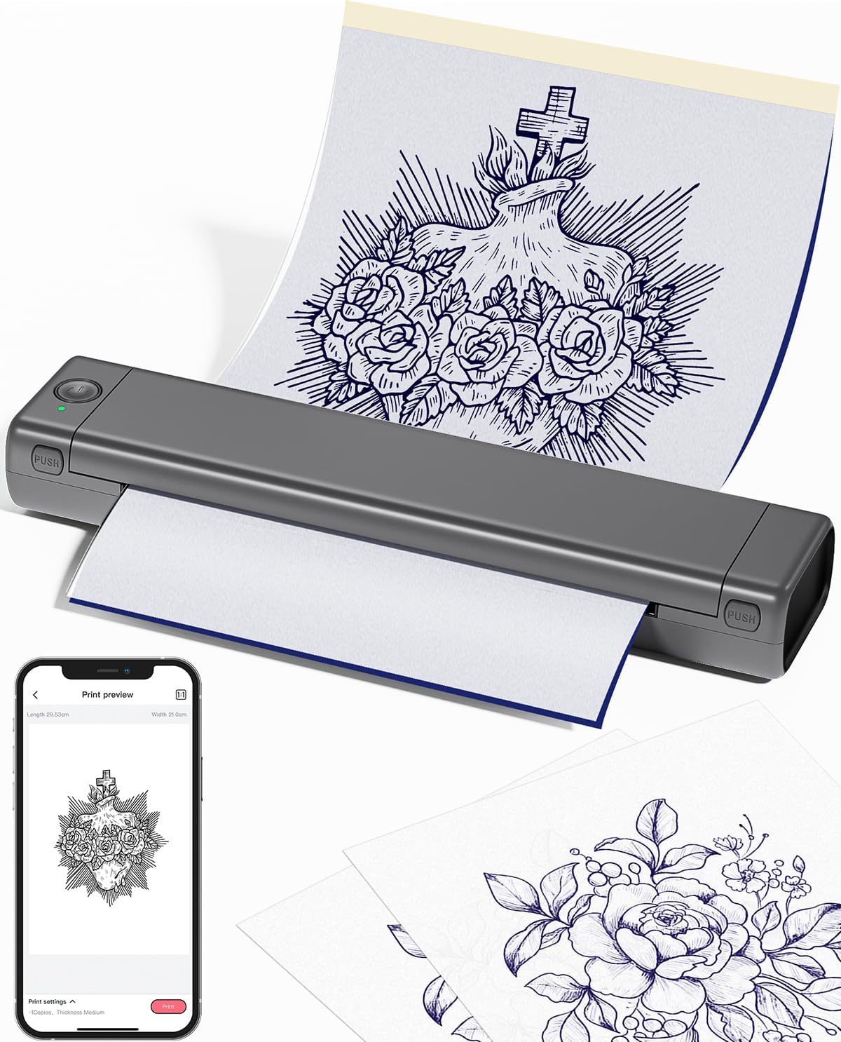 Phomemo M08F Tattoo Printer Wireless Tattoo Transfer Stencil Printer