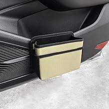 Car Trash Can, Foldable Multifunctional Hanging Storage Box Trash Can with a Roll of Garbage Bag, Multi Pocket Design Suitable for Car, Home, and Office Car Trash Cans Beige