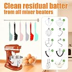 2 Pack Silicone Spatula Mixer Beater Scraper Compatible with KitchenAid Stand Mixer Attachments,Works on Flat Beaters, Whisks, Dough Hooks (Grey)
