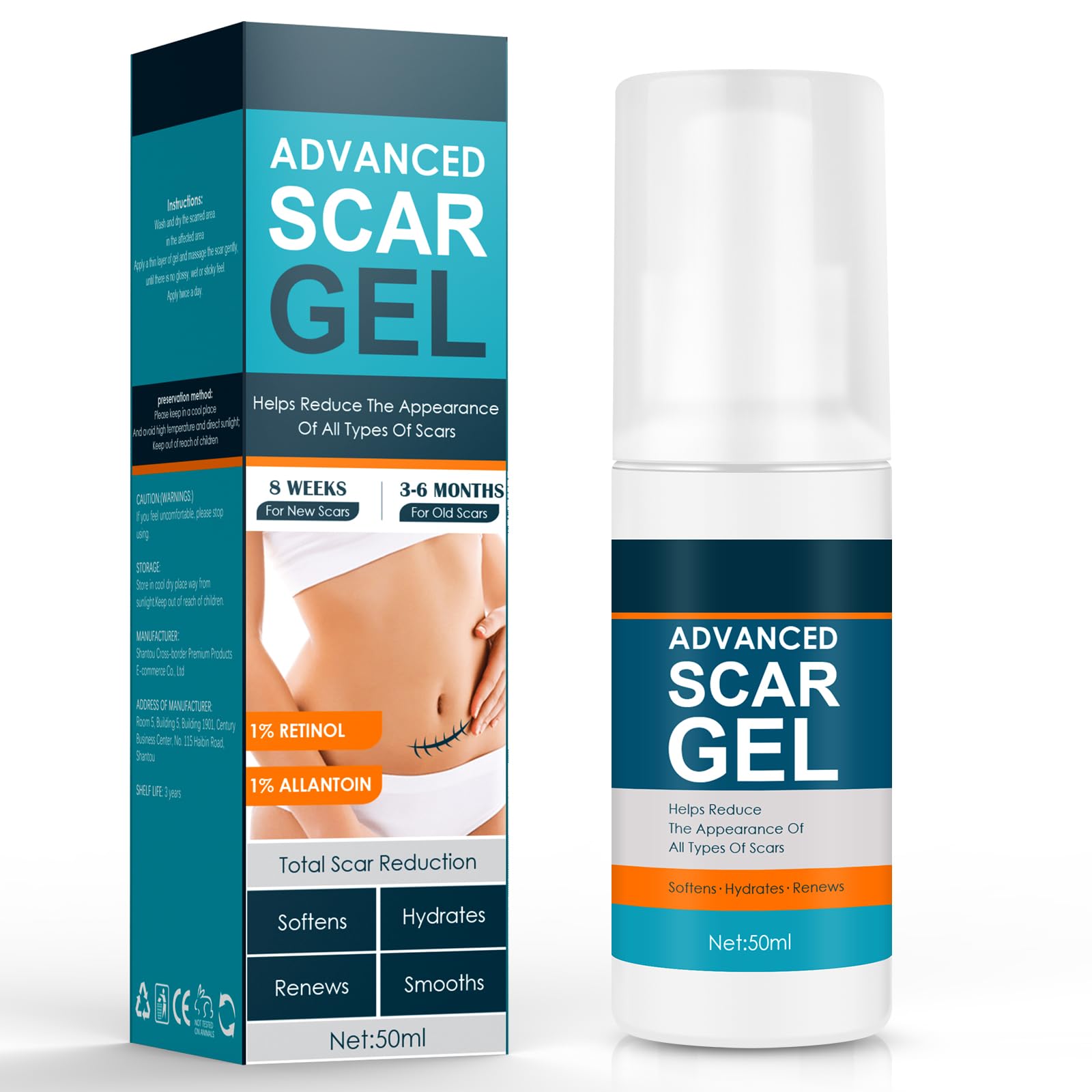 Sponsored Ad – Advanced Scar Gel & Cream, Azonee Effective Treatment for Surgical Scars, Burns, Acne, Stretch Marks, Keloids for Men & Women, 50ml / 1.76Oz
