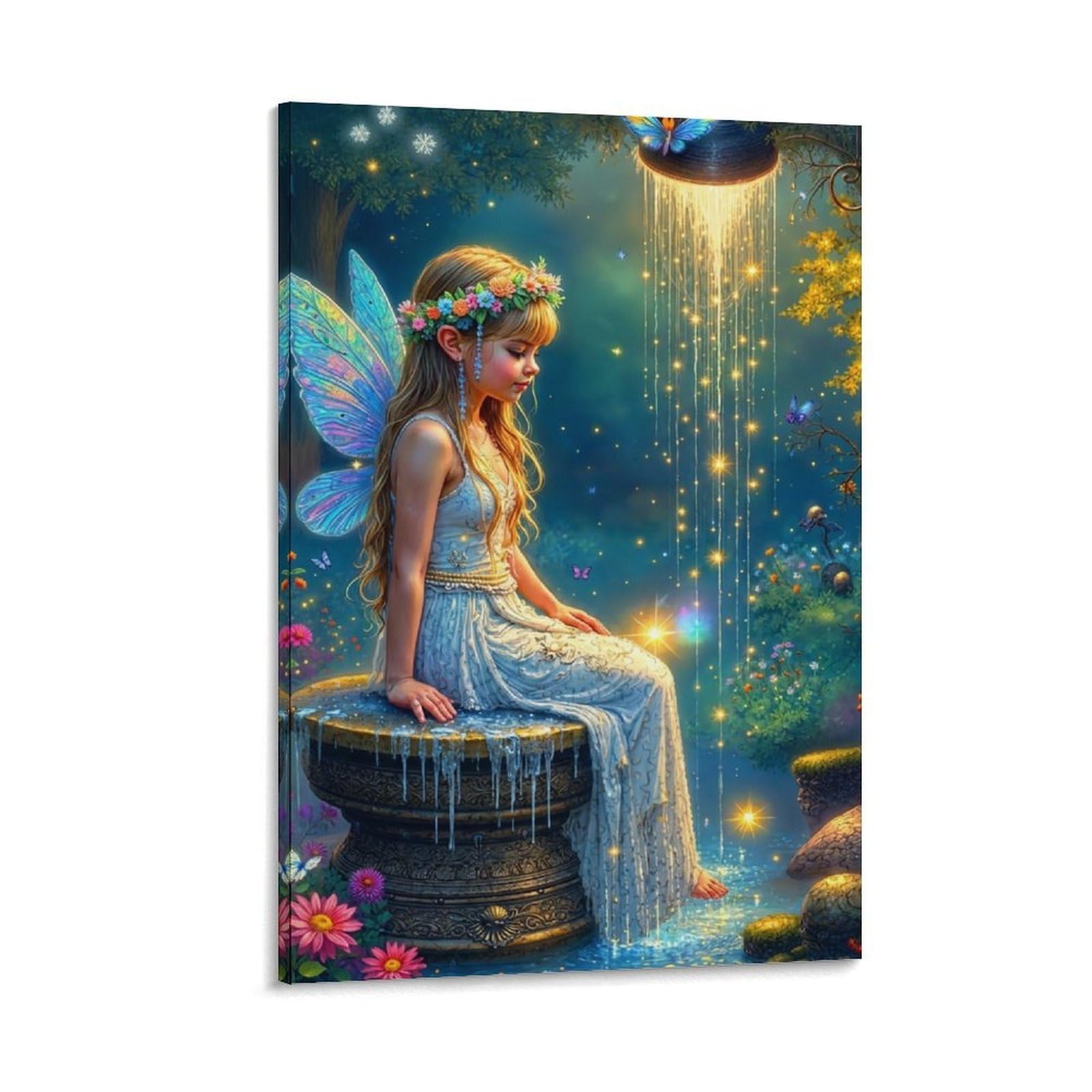 DHBANEIOK Fairy Girl Fantasy_2 Poster Artwork Giclee Canvas Prints Modern Canvas Wall Art Picture Wall Hanging for Home Decorations 20x30inch(50x75cm)