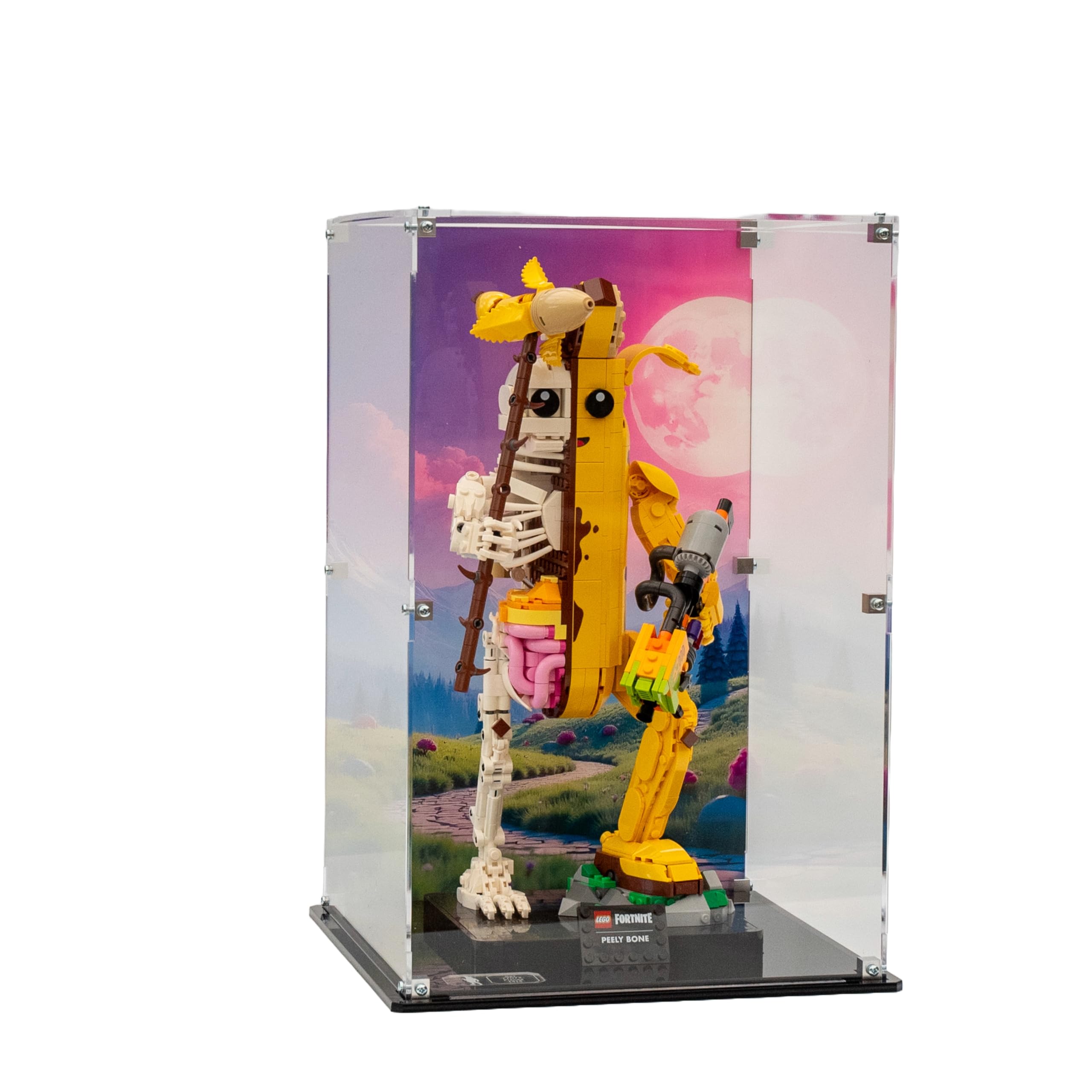 Acrylic Display Case compatible with LEGO® Fortnite™: Peely Bone (77072) (Clear Back Panel)