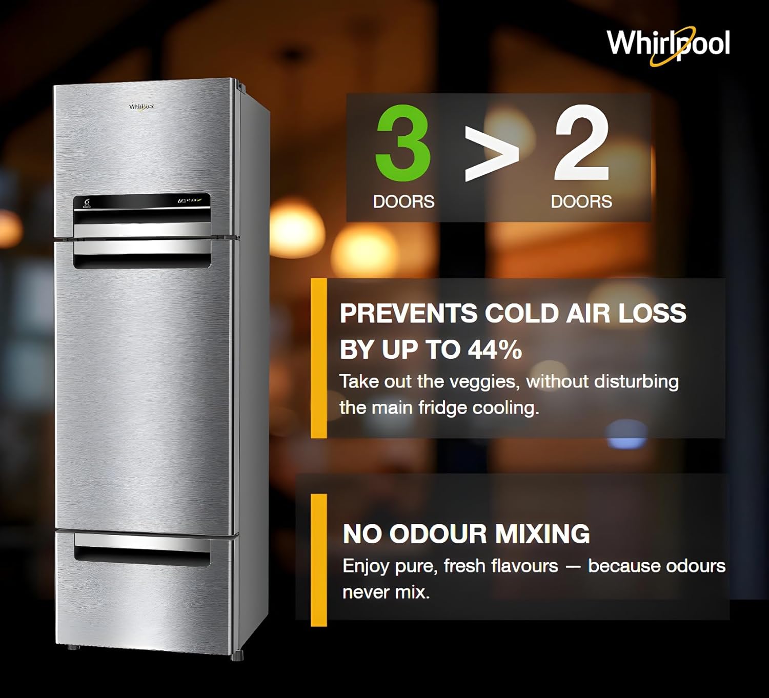 Whirlpool 270 L (Gross Capacity 300L) Frost Free Triple-Door Refrigerator (FP 313D PROTTON ROY ALPHA STEEL (Z) - Image 2