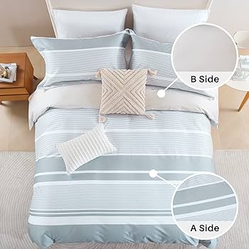 トップス duvet Amazon.com: SAPHREAS Striped Duvet Cover Set Full Size 3pcs