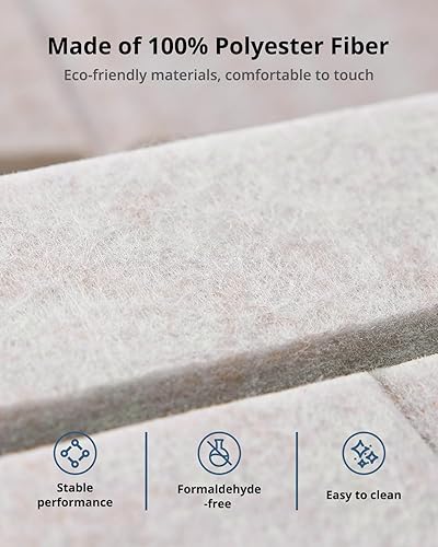 Miniatura 5 de Kuchoow - Paquete de 12 paneles acústicos de pared, paneles decorativos autoadhesivos absorbentes de sonido de alta densidad para pared, puerta y