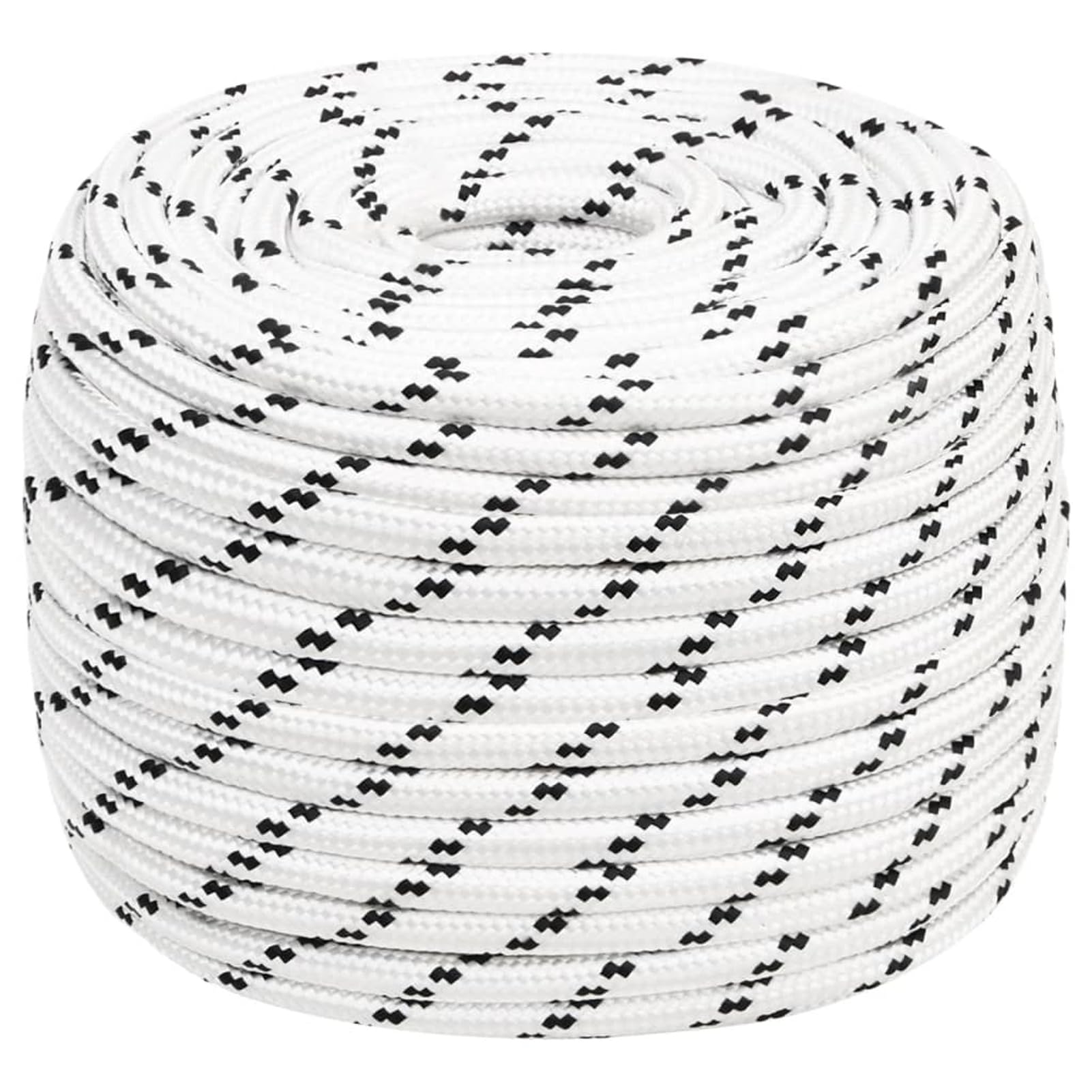 BaraSh Corda Intrecciata per Barca Bianca 14 mm x 25 m Poliestere,Corda Intrecciata,Accessori Ferramenta Corde,Fili e Catene Cavi e Funi-152779