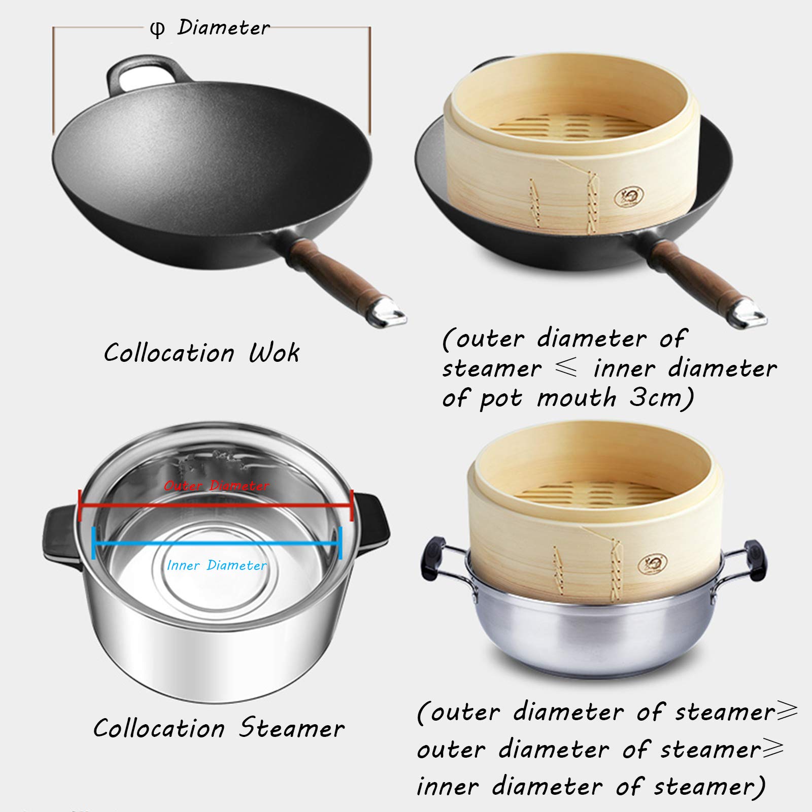 Cestello Per Cottura A Vapore in Legno A 3 Livelli - Steamer Per Gnocchi Da 10,6 Pollici Ideale Per Dim Sum, Verdure, Panini Al Forno E Altro - Profondità Interna 2,7 Pollici - Facile Da Pulire