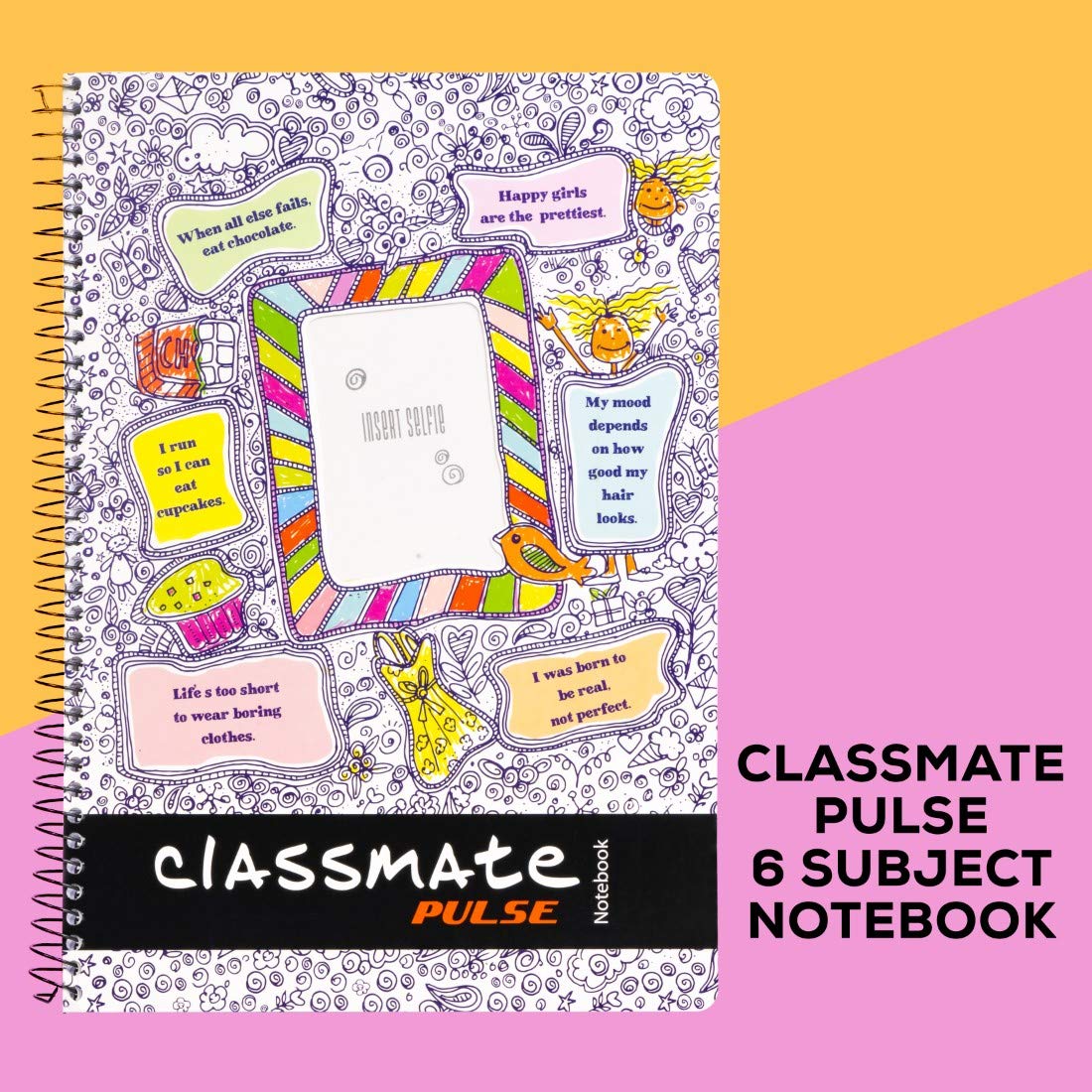 Classmate 2100136 Soft Cover 1 Subject Spiral Binding Selfie Notebook, Single Line, 180 Pages - Image 7 thumbnail