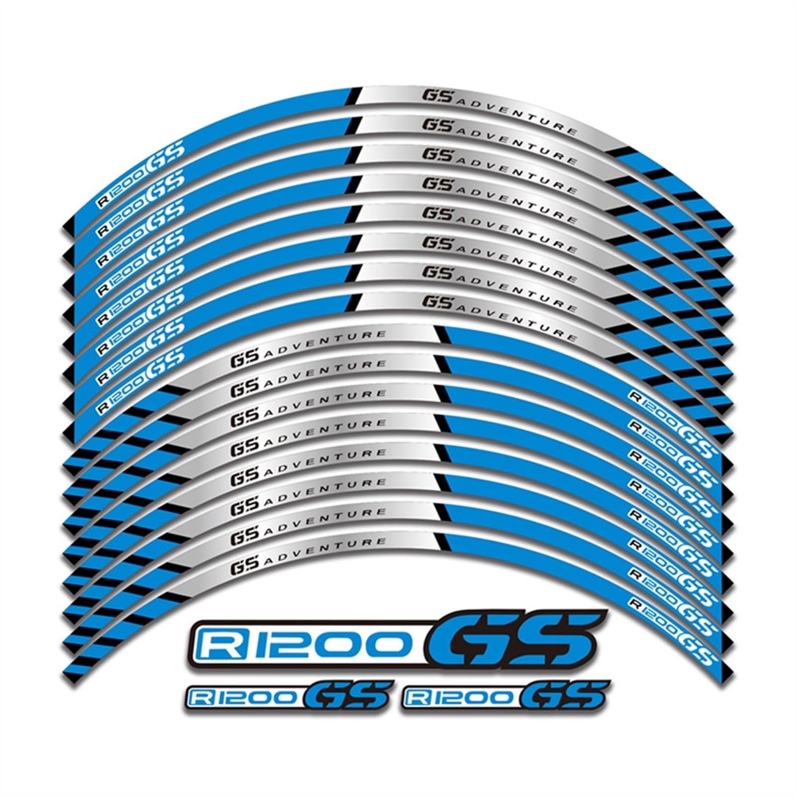 Felgenaufkleber Für B&MW R1200GS ADV LC R1200 GS R 1200 GS Motorrad Rad Aufkleber Felge Reflektierende Aufkleber Zubehör(Blu)