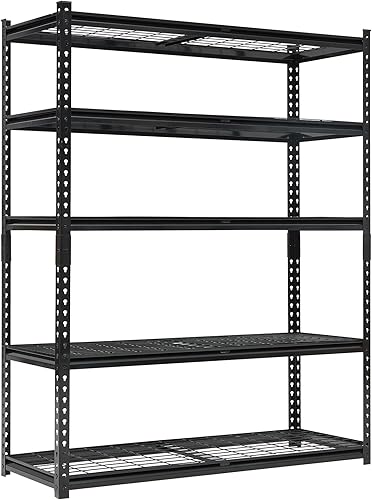 Miniatura 10 de Estantería de garaje resistente, estantes de almacenamiento ajustables de 5 niveles, 36 x 18 x 72 pulgadas, cargas de 3000 libras, estantería de