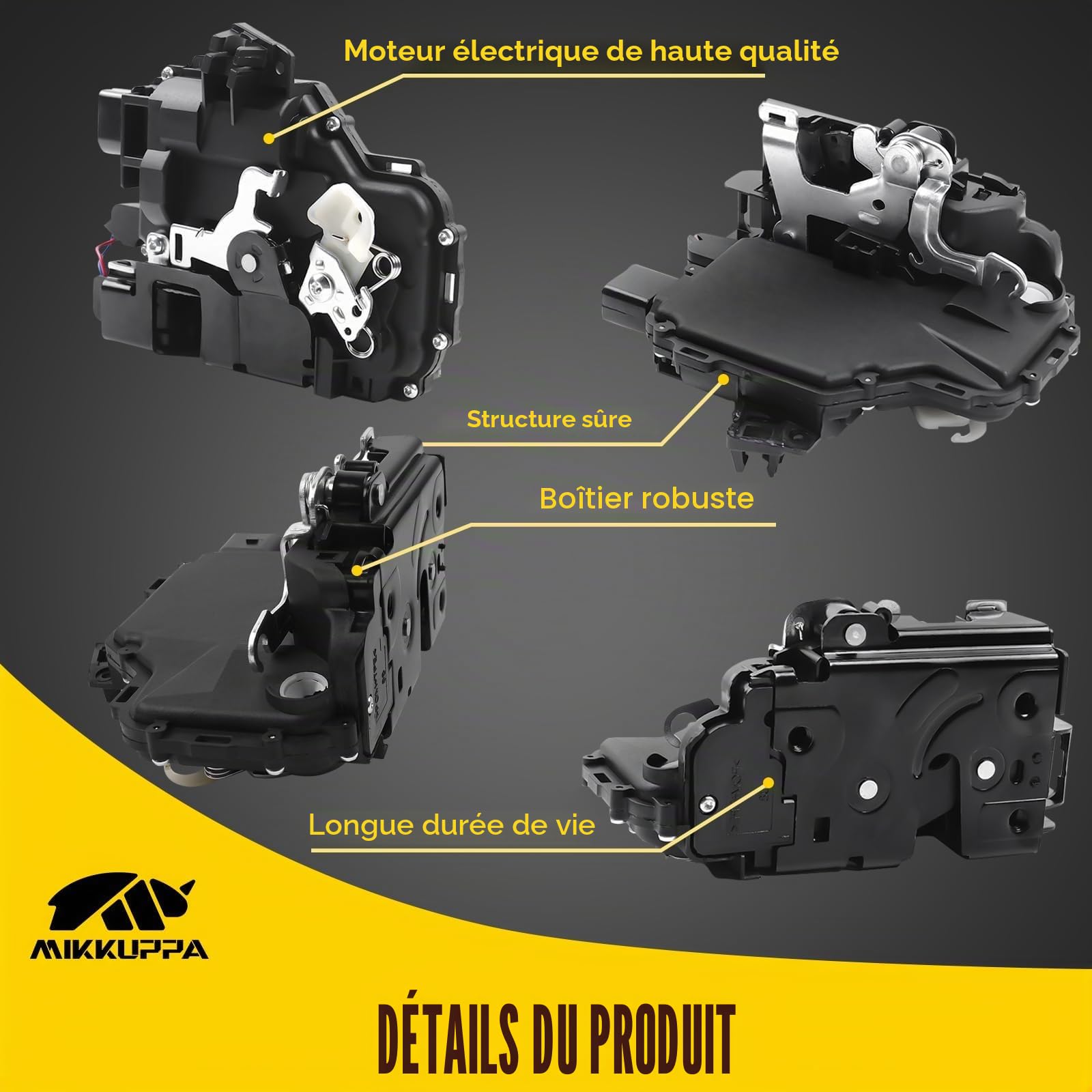 Serrure de porte avant droite pour Golf 4 Bora Passat 3B, MIKKUPPA 3B1837016A Servomoteur avec verrouillage centralisé