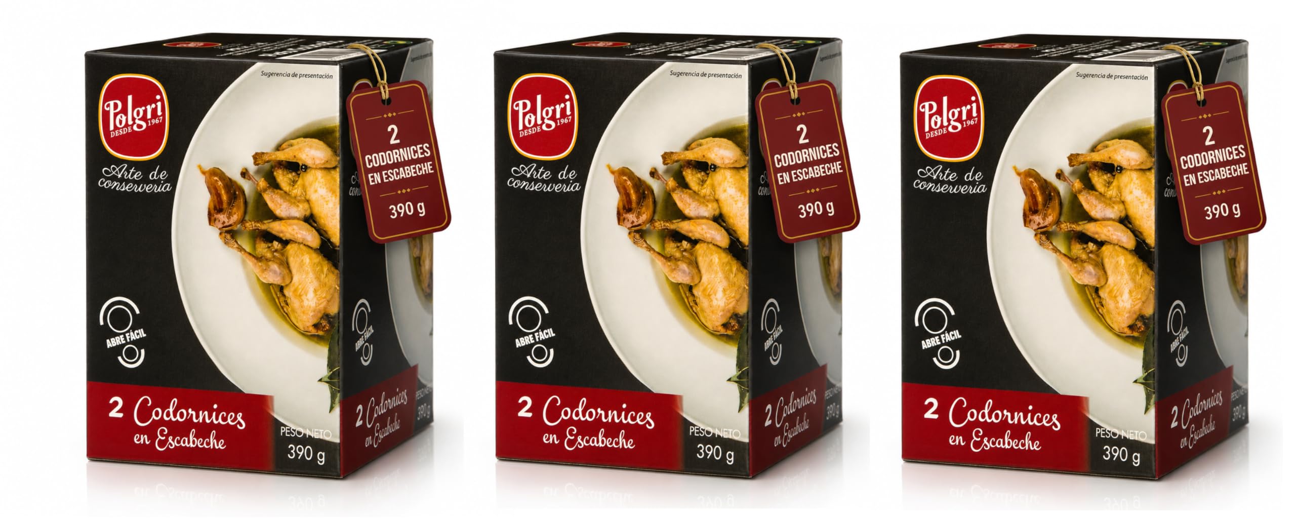 POLGRI Codornices en Escabeche 3 latas 390 gr Conserva Gourmet Carne de Caza Aperitivo Premium