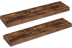 HOOBRO Floating Shelf 30 Inch, Set of 2 Rustic Brown Shelves