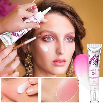 Color Changing Liquid Blush – Cheek Tint, Face Stain | Skin Reactive Blusher for Natural Glow, Long Lasting Makeup Tint for Daily Beauties Look, Hydrating Creamy Formula for Women and Teens