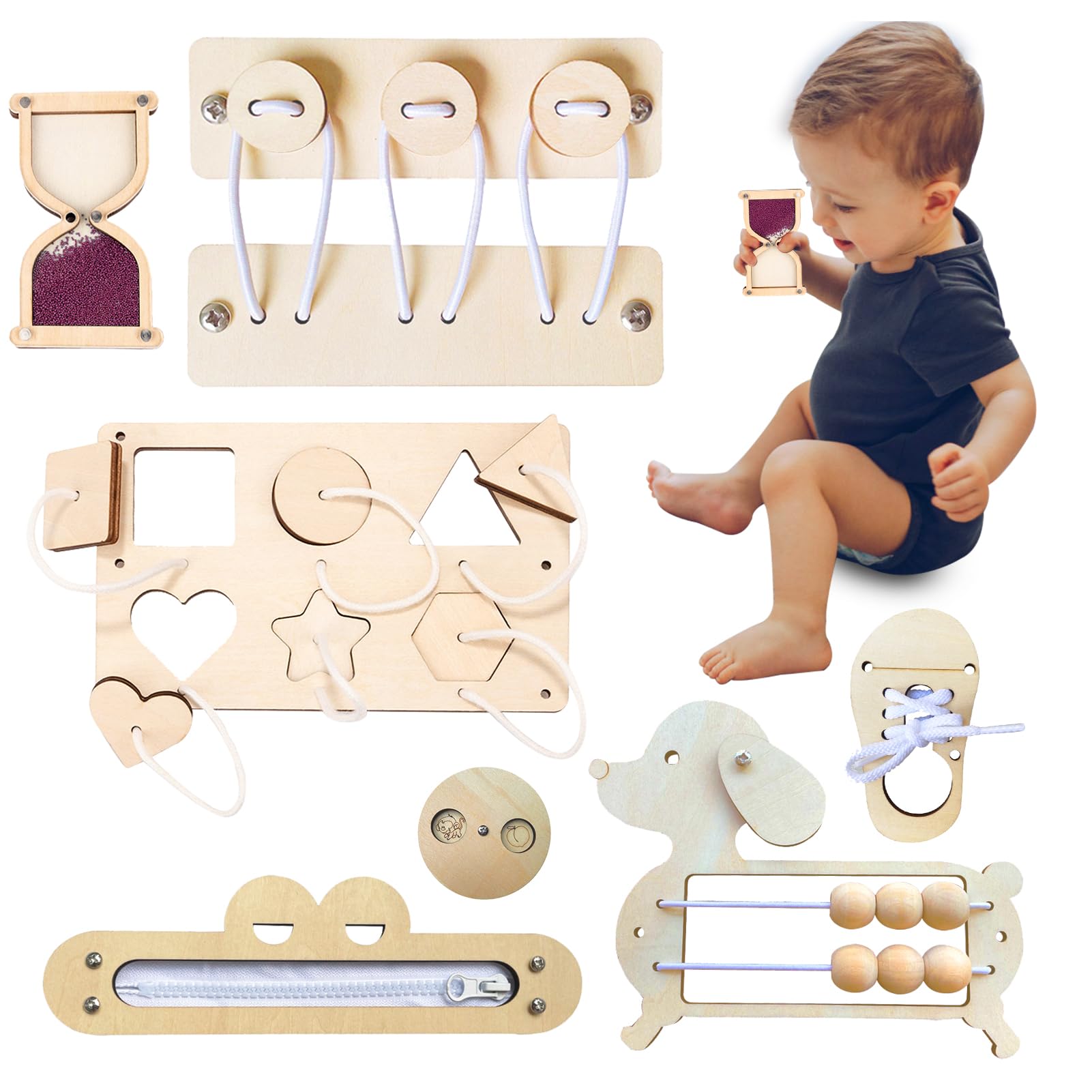Busy Board Montessori Kids Busy Board Montessori Esjay - Tabla Actividades 8 Páginas Para Niños 1-3 Años Tablero Montessori