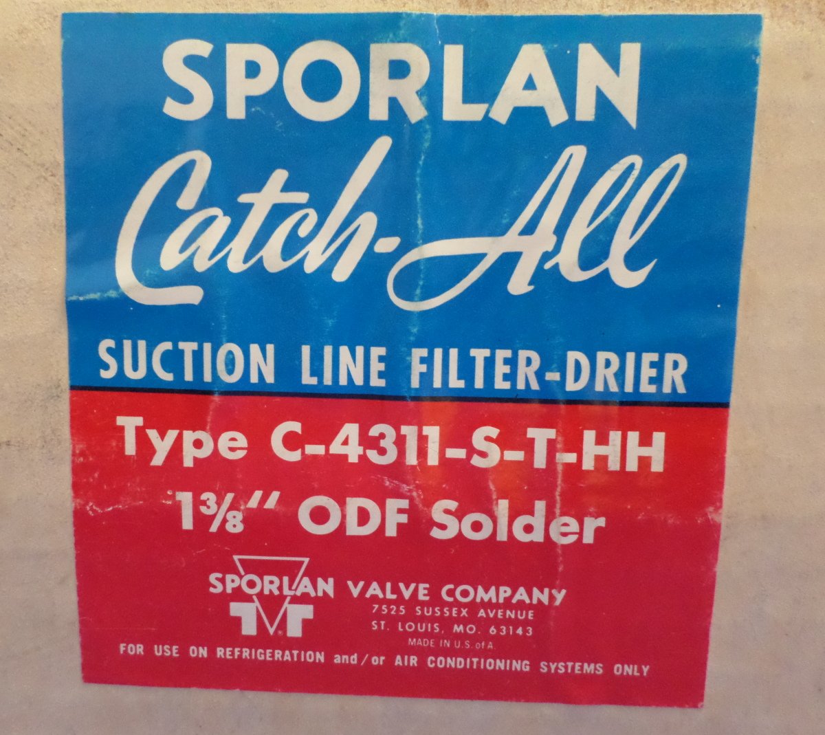 Sporlan Valve Company C4311STHH Catch All 48 CI 1 3/8 ODS