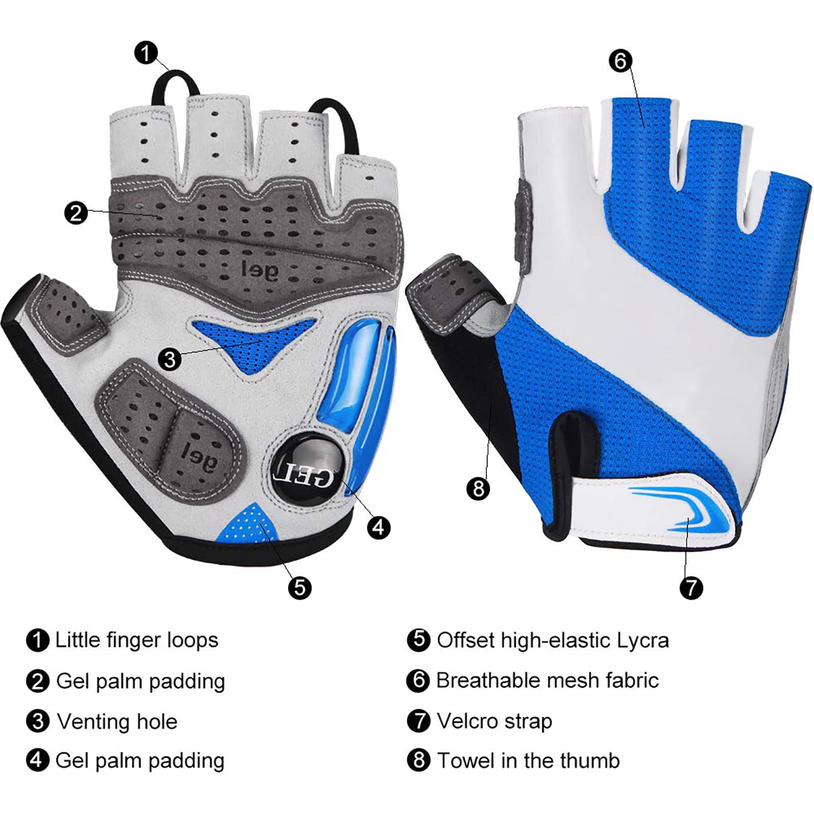 Guanti Ciclismo Estivi Uomo Donna Guanti Bici MTB Senza Dita Traspirante Guanti Sportivi Fitness Mountain Bike Scooter Corsa Trekking Campeggio