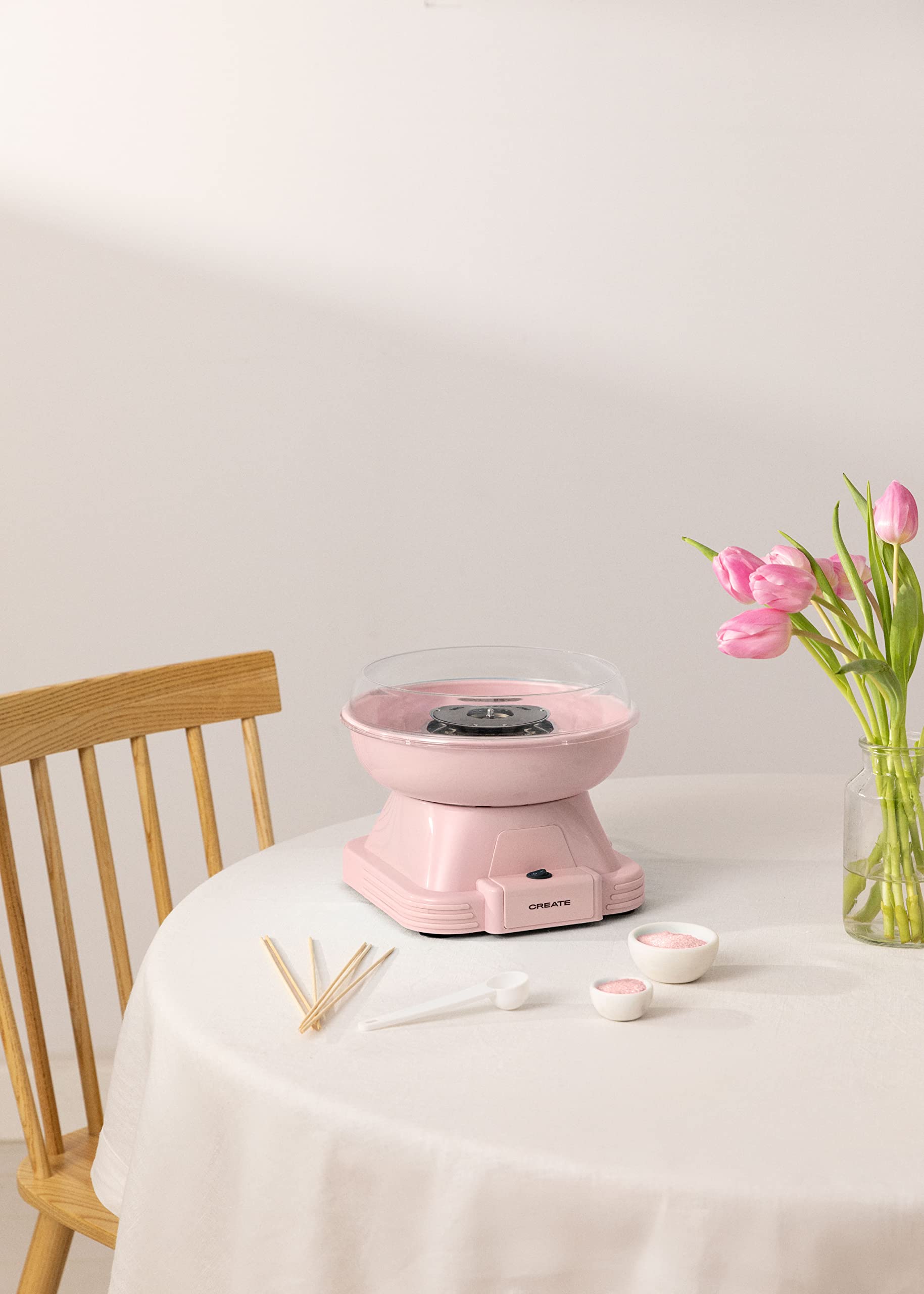 CREATE/COTTON CANDY MAKER/Machine à barbe à papa Rose / 500W
