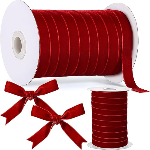 Miniatura 331 de Chuangdi 3/8 pulgadas, 60 yardas, cinta de terciopelo azul verde azulado de Navidad, cintas anchas de terciopelo vintage para adornos de árbol