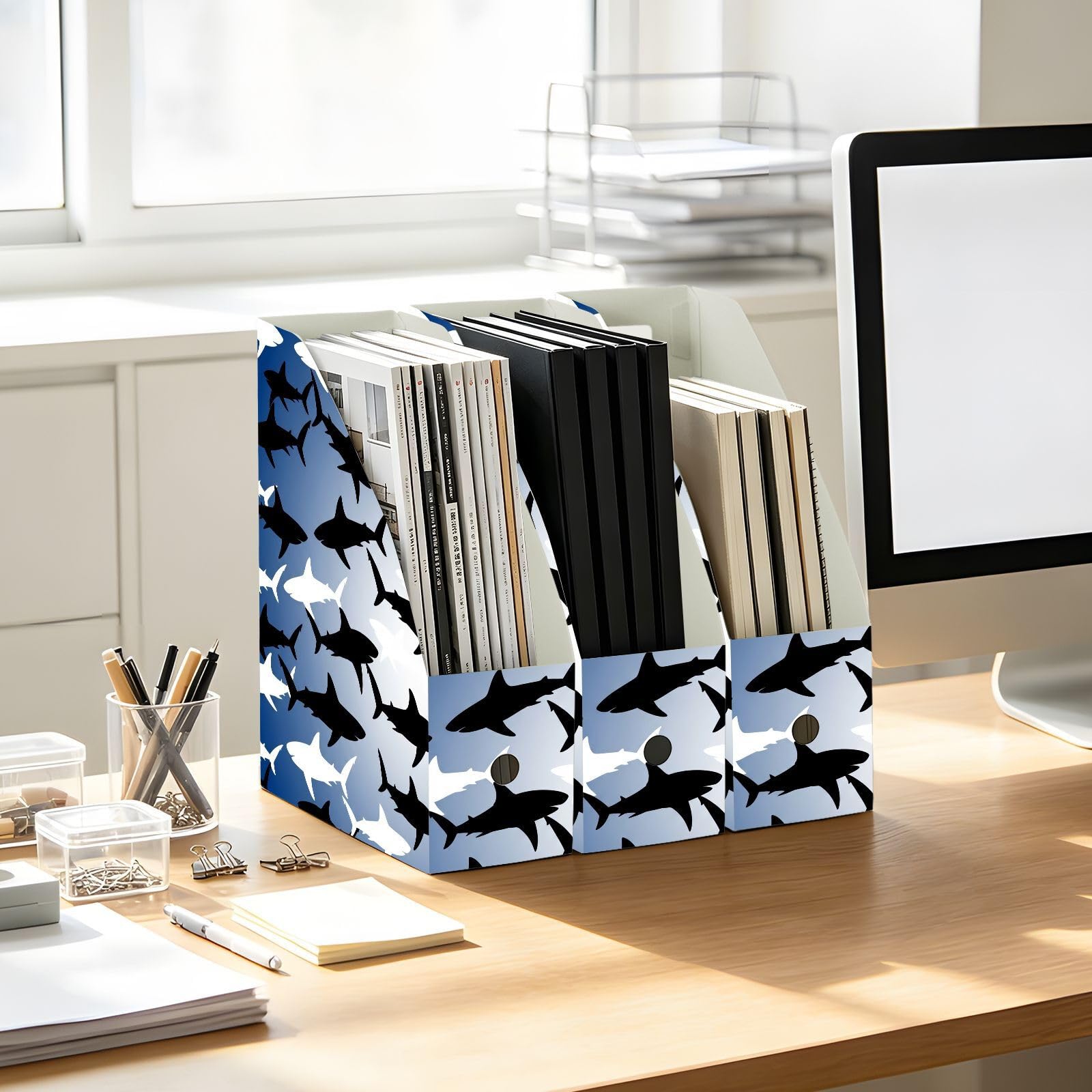Classic Shark - Organizer per cartelle, in polipropilene resistente