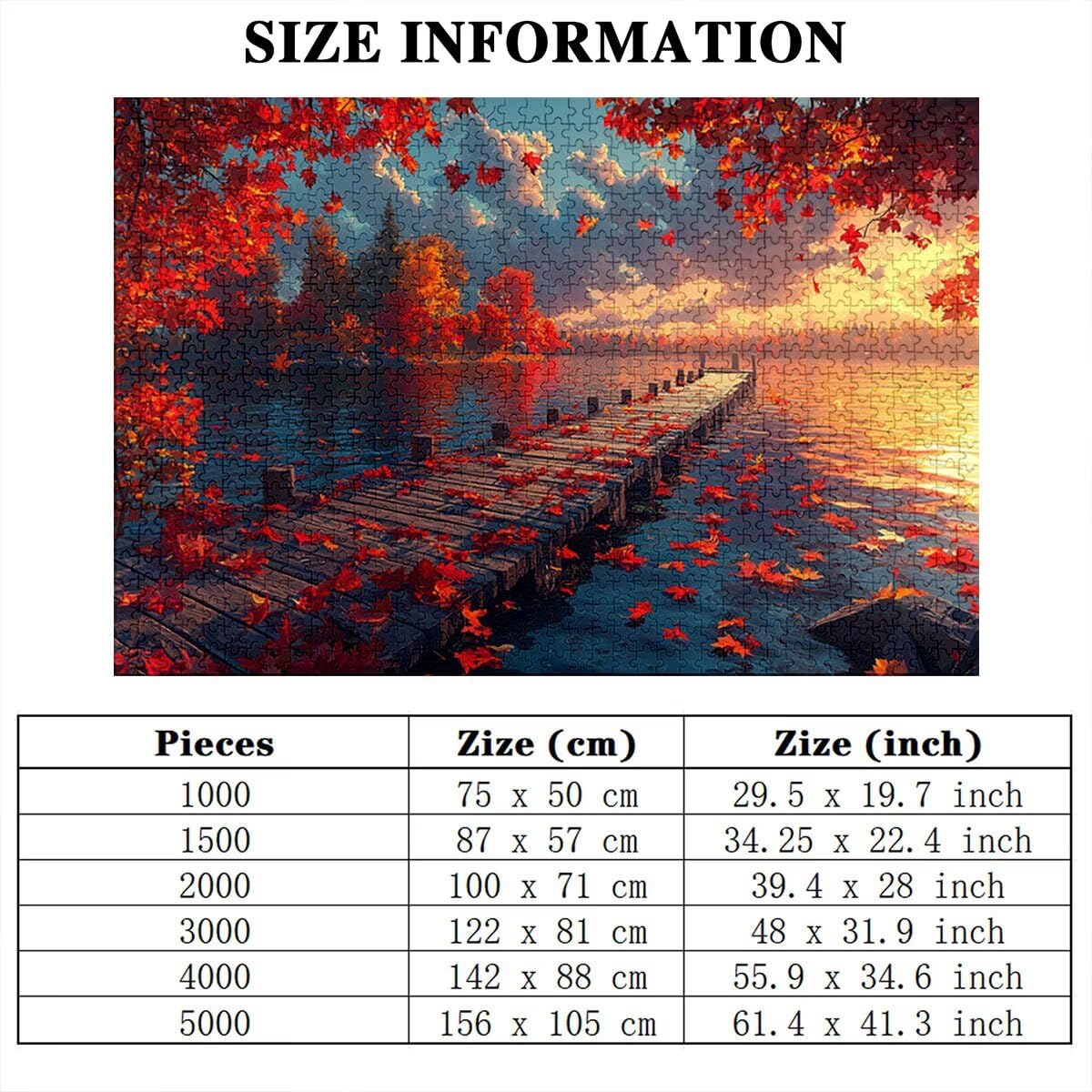 Puzzle 5000 elementów, jesienny krajobraz, 5000 elementów, drewniane puzzle dla dorosłych, trudna łamigłówka, gra logiczna dla całej rodziny, drewniane puzzle do dekoracji salonu, na prezenty, S-48