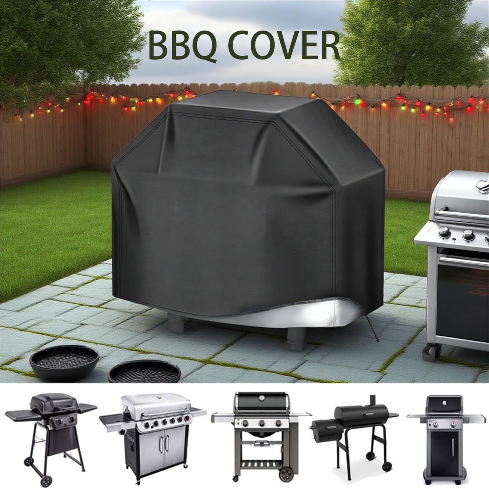Funda Barbacoa Funda for Barbacoa, Resistente al Polvo, Impermeable, Gruesa, for Exteriores y a Prueba de Lluvia(61x117x145cm)