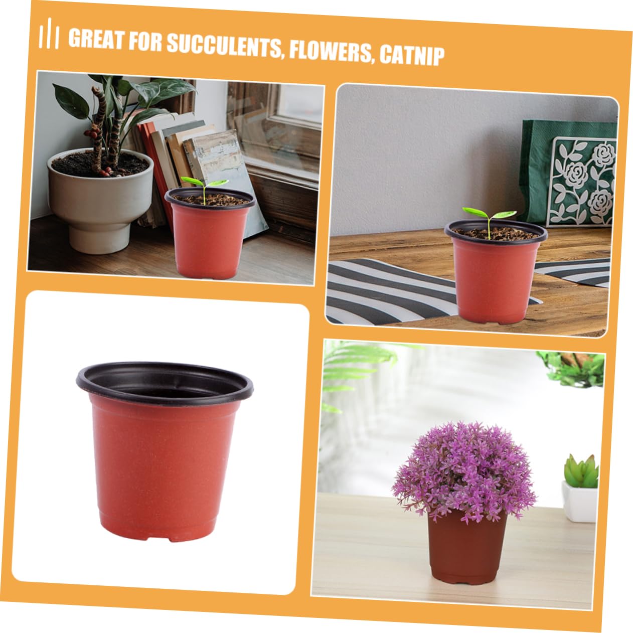 Gatuida 120 Pots pour Semis avec Drainage, Pots de Fleurs Plastique Légers pour Plantes Succulentes et Extérieur