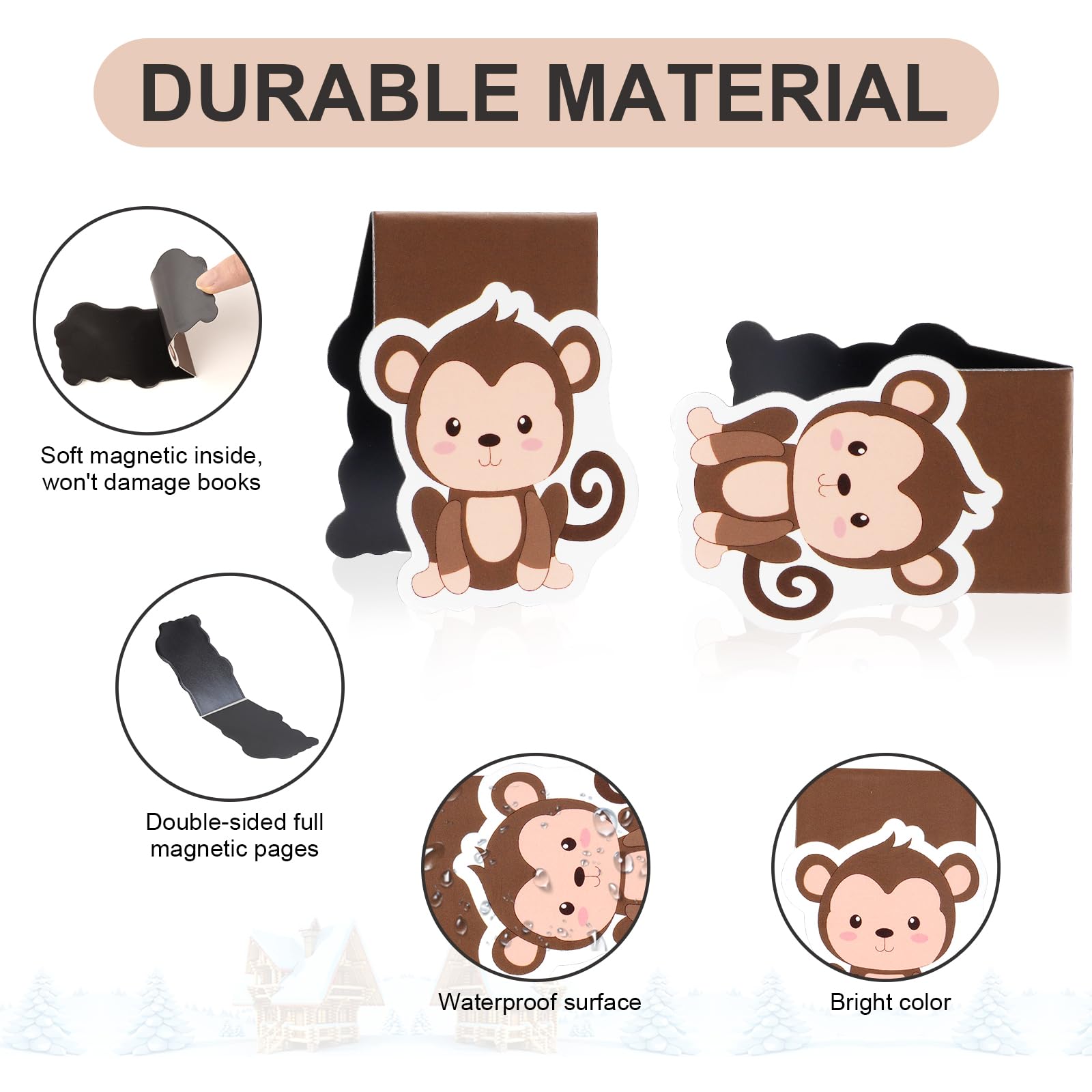 Vicloon Magnetic Page Clips, 12pc Cute Animal Bookmarks, Magnet Page Markers for Students & Adults, 12pcs Animals, 12pcs - Image 3