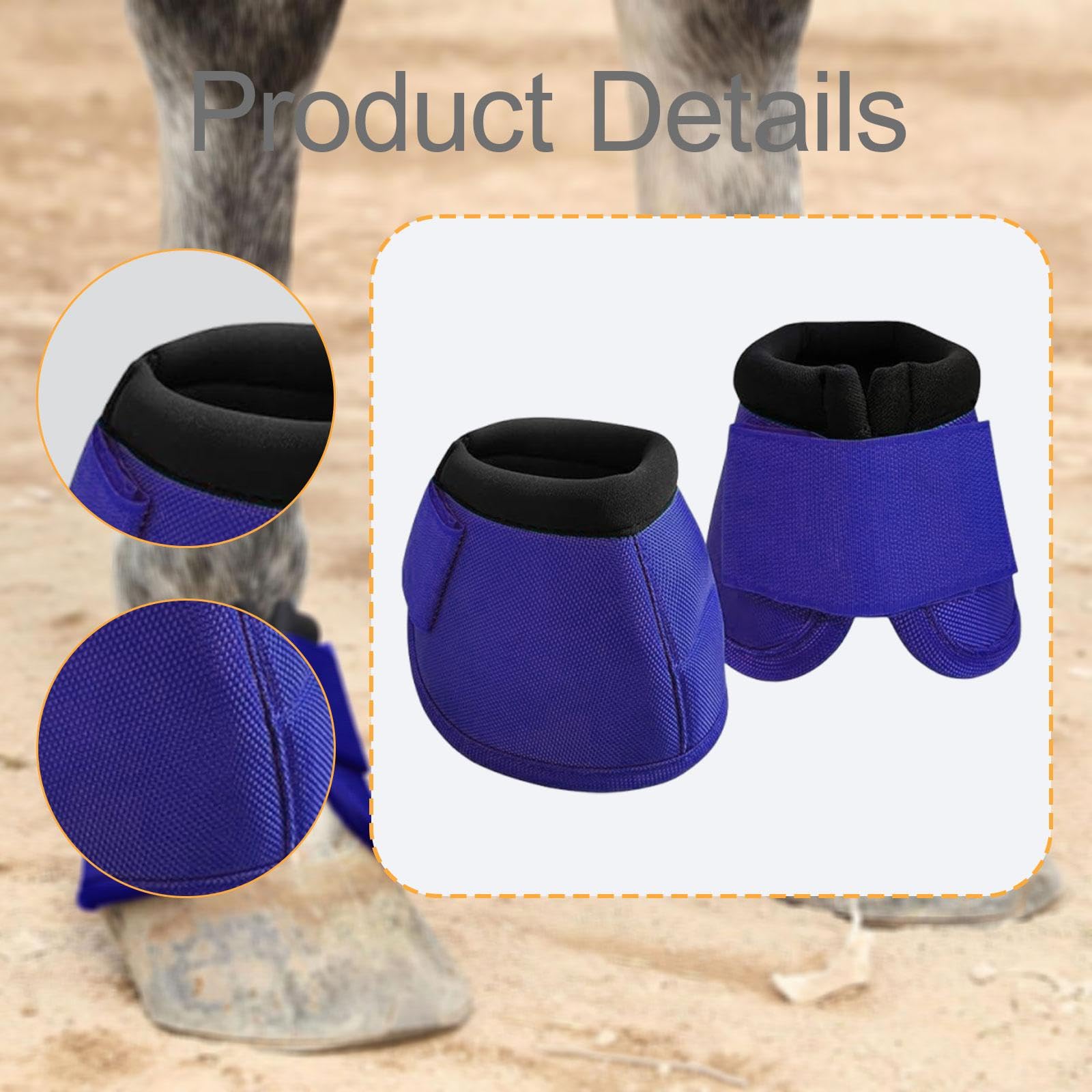 1 Par de Botas Campana Caballo Botas para Protección de Cascos Equinos Accesorio Antideslizante Seguro Material EVA Absorbente Adecuado para Entrenami