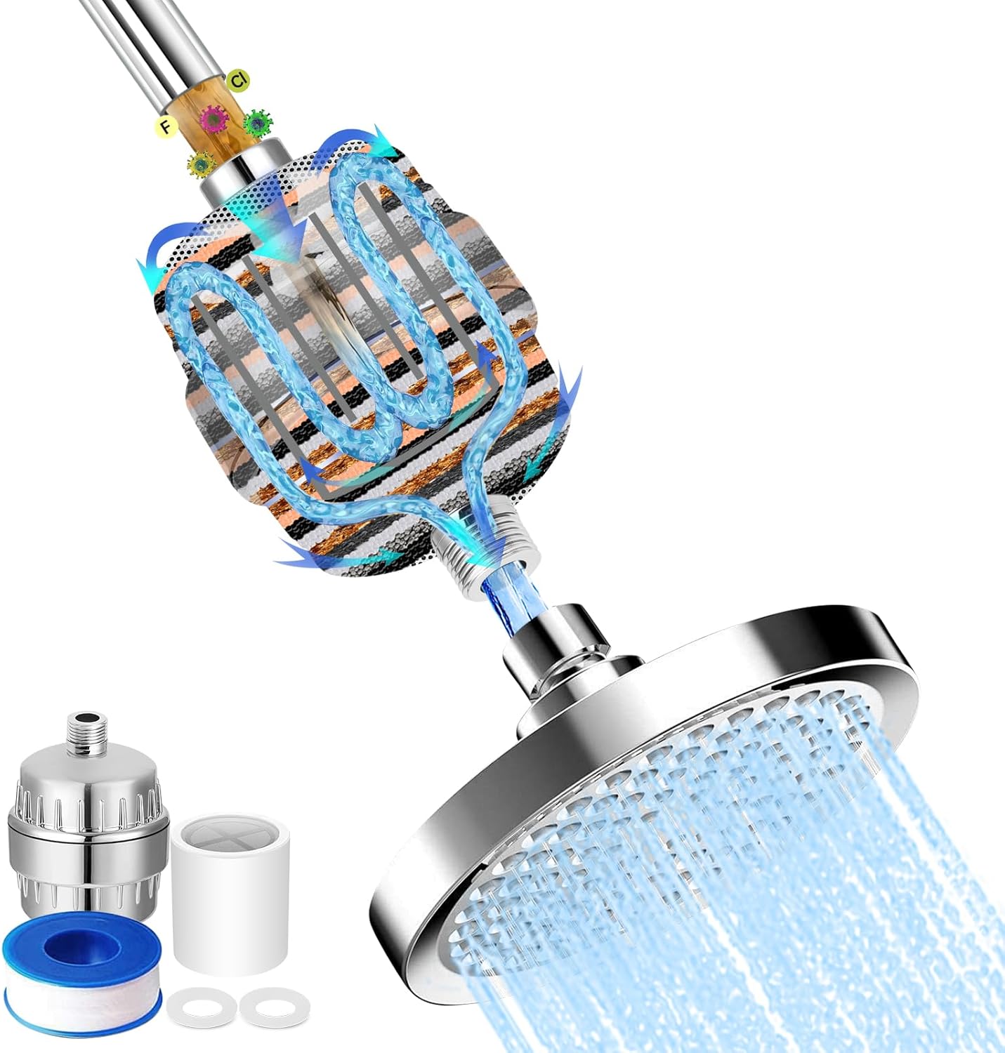 Advanced 30 Stage Shower Filter High Output Shower Head Filter for