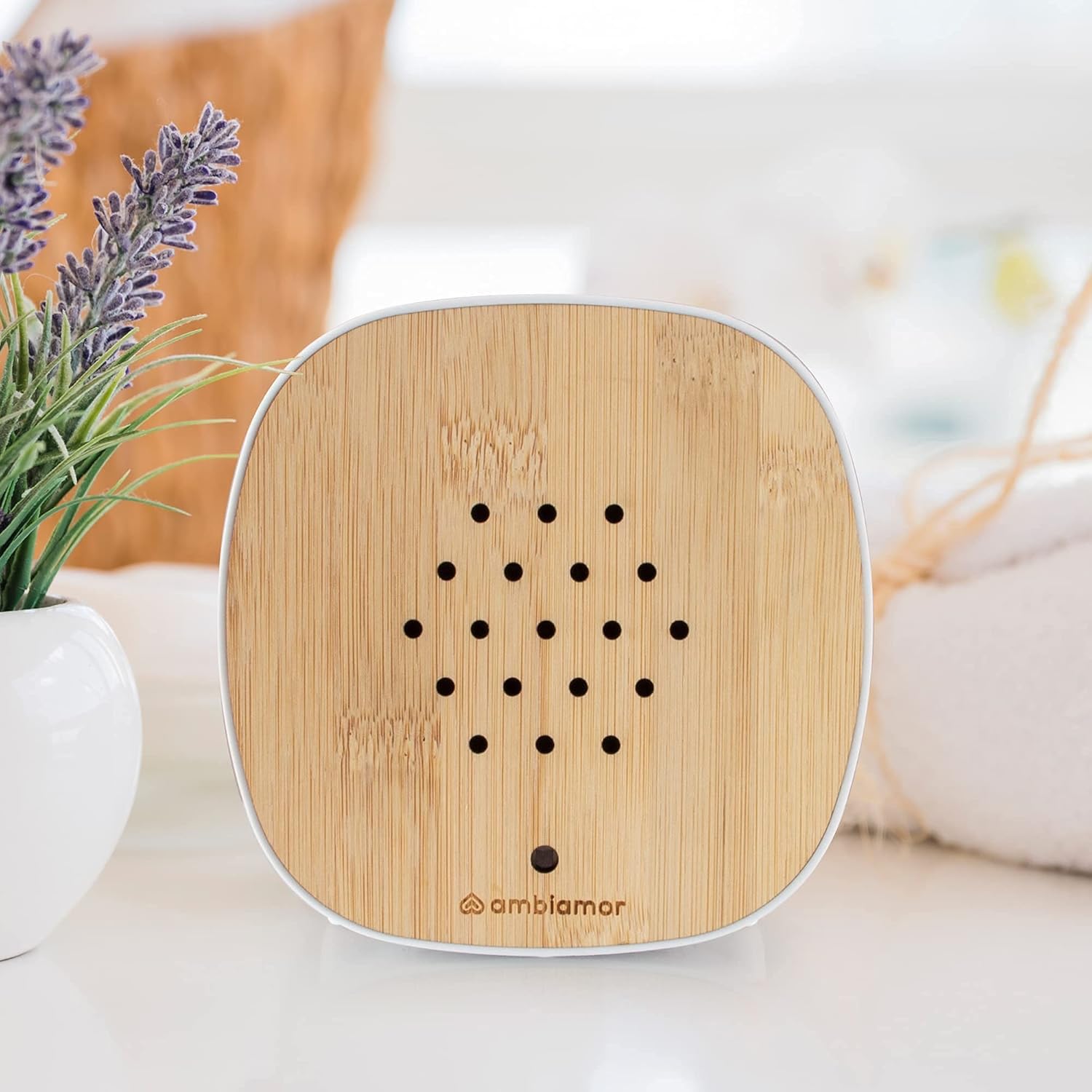 Klangbox frei bespielbar mit Speicherkarte - vorinstallierte Natursounds und Chillhop (Ambiente-Musik); Bewegungsmelder-Box wiederaufladbar mit 26 Styles + 39 Sounds