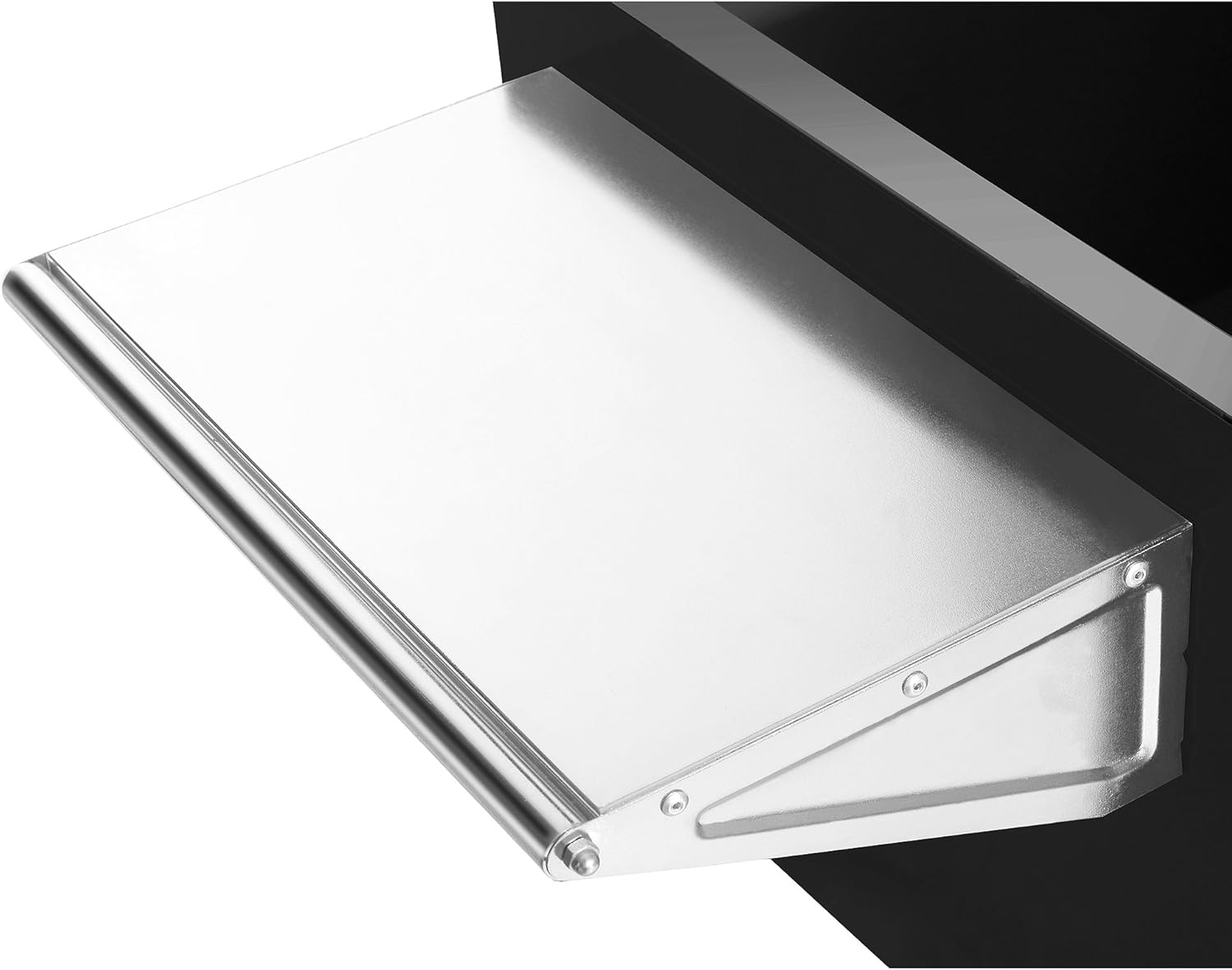 Extended side shelf on popcorn machine cart