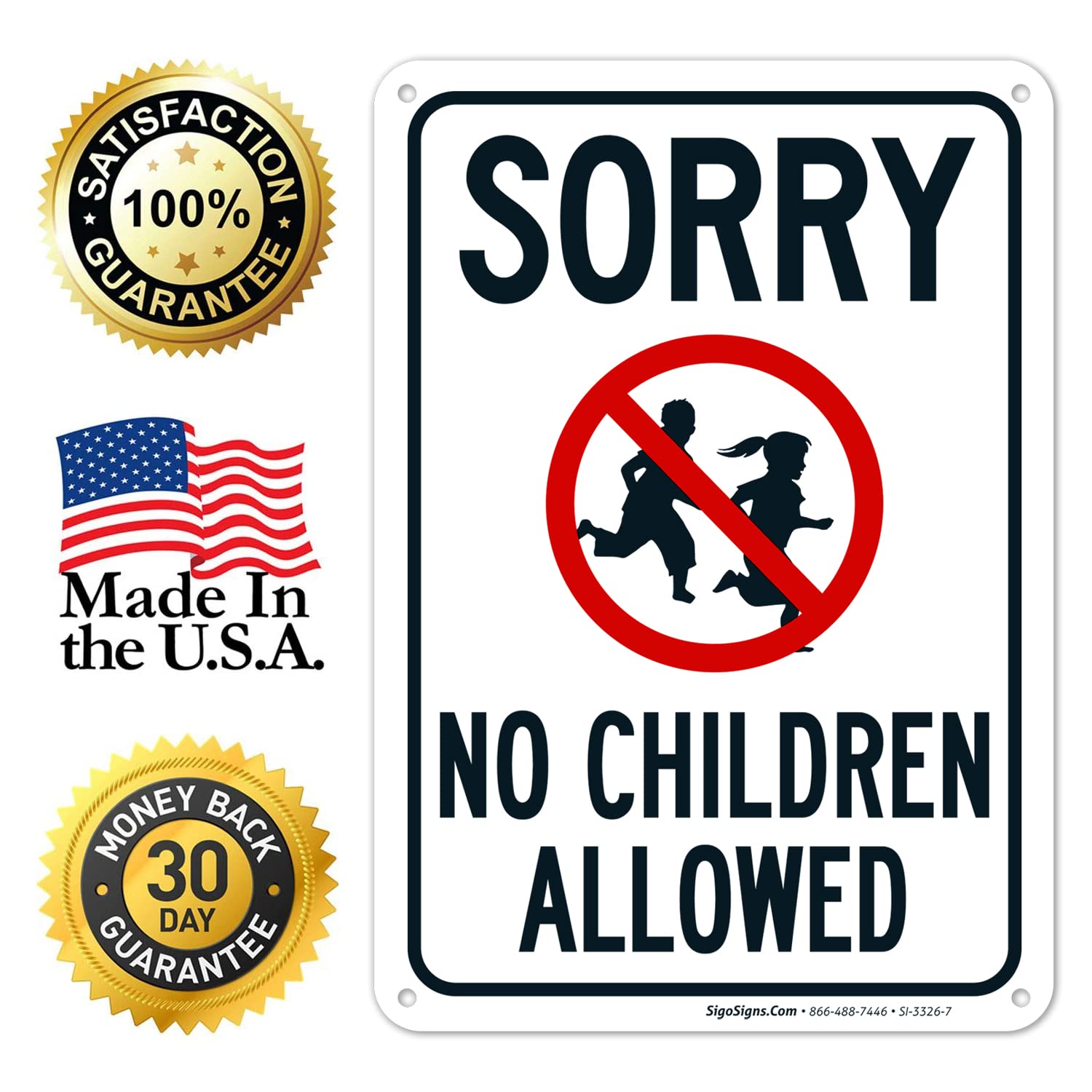 No Hunting No Weapons Sign - 18x18 Inch HDPE Plastic, Made In USA, Outdoor Durable - View #10