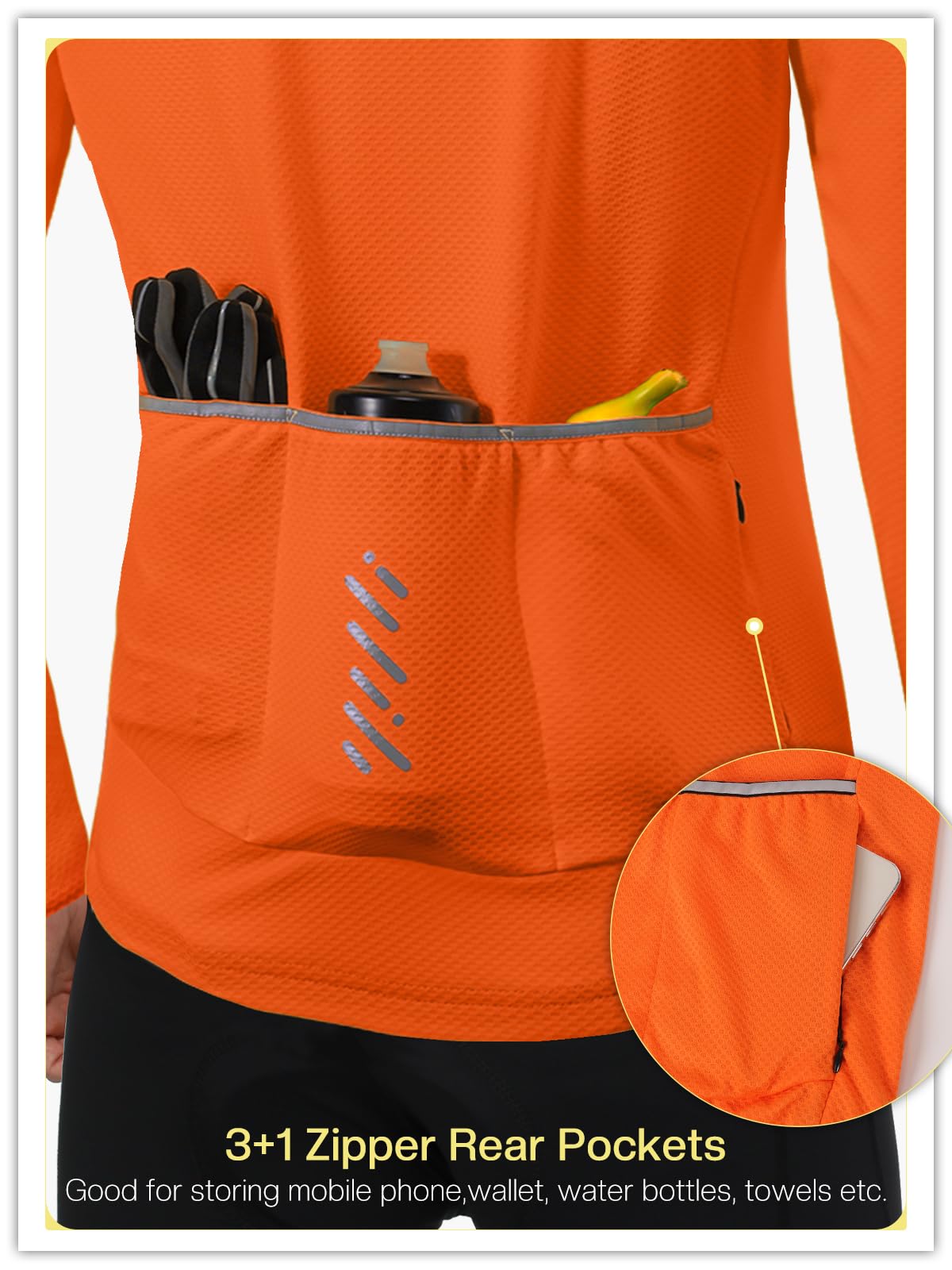 BERGRISAR Herren Fahrradtrikot Radtrikot Langarm für Frühling Herbst Rennrad MTB Mountainbike Trikots