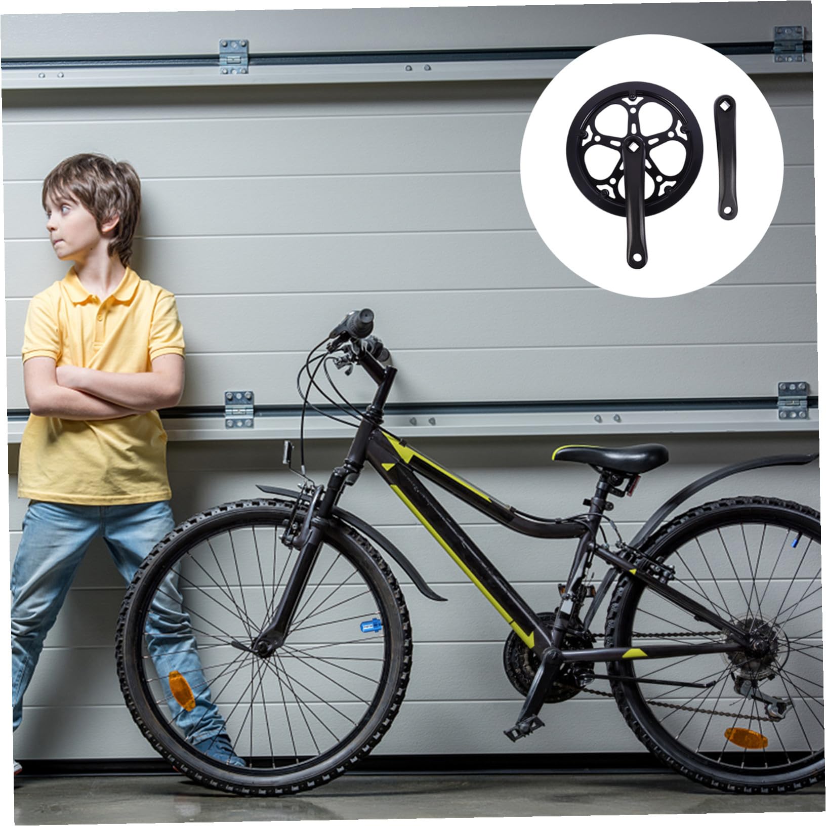 Alipis Guarnitura Pedivella Bici Singola velocità in Ferro Nero 170mm 52 Denti, Accessori per Biciclette Facile da Installare per Bici da Strada
