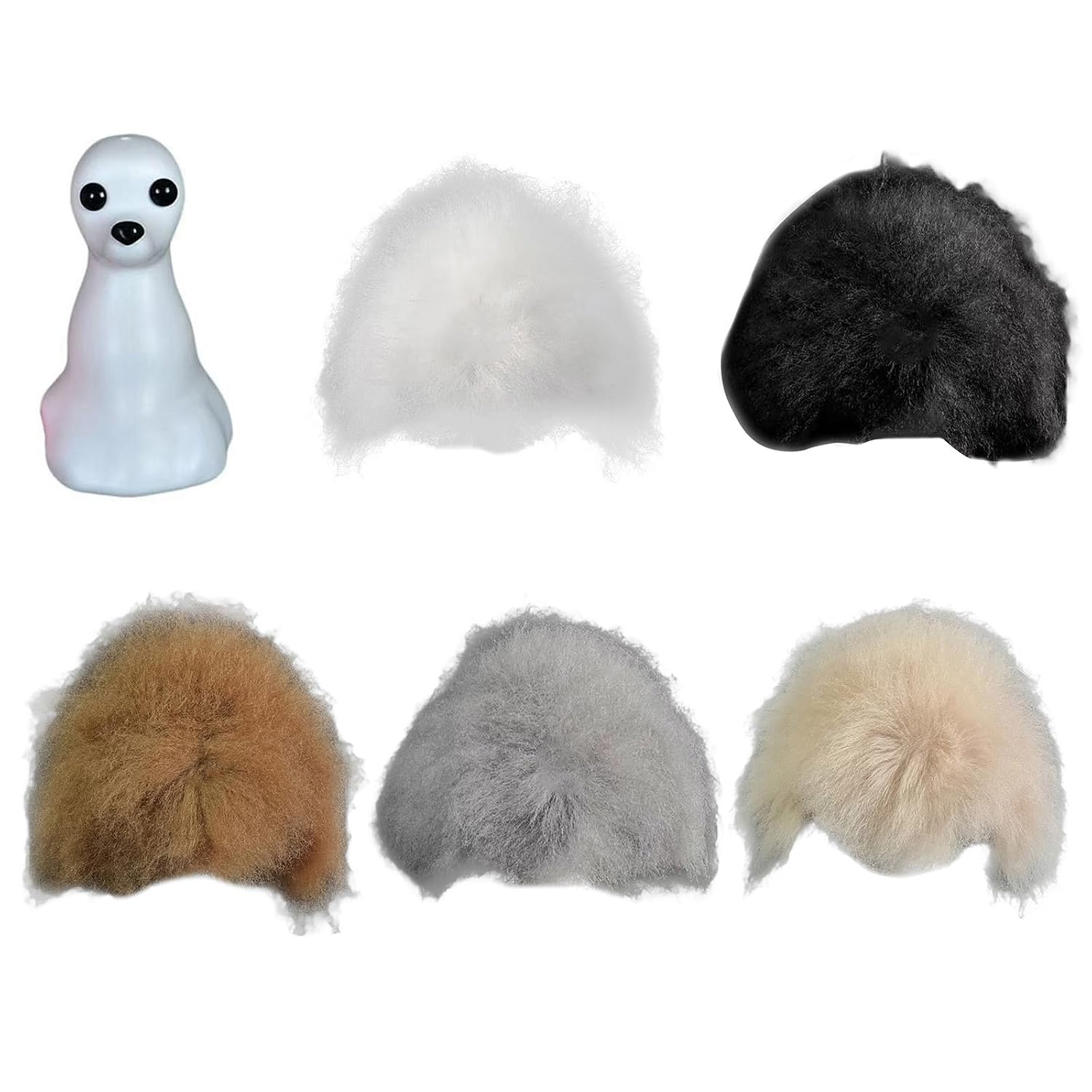 Realistic Synthetic Pet Hair Practice Dog Head Model for DIYer Dog Grooming School Training and Styling Techniques Props Grooming Practice Model