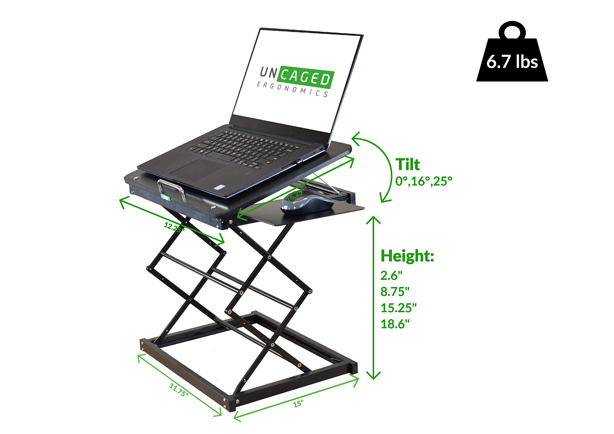 uncaged ergonomics cd4 ergonomic laptop stand and standing desk