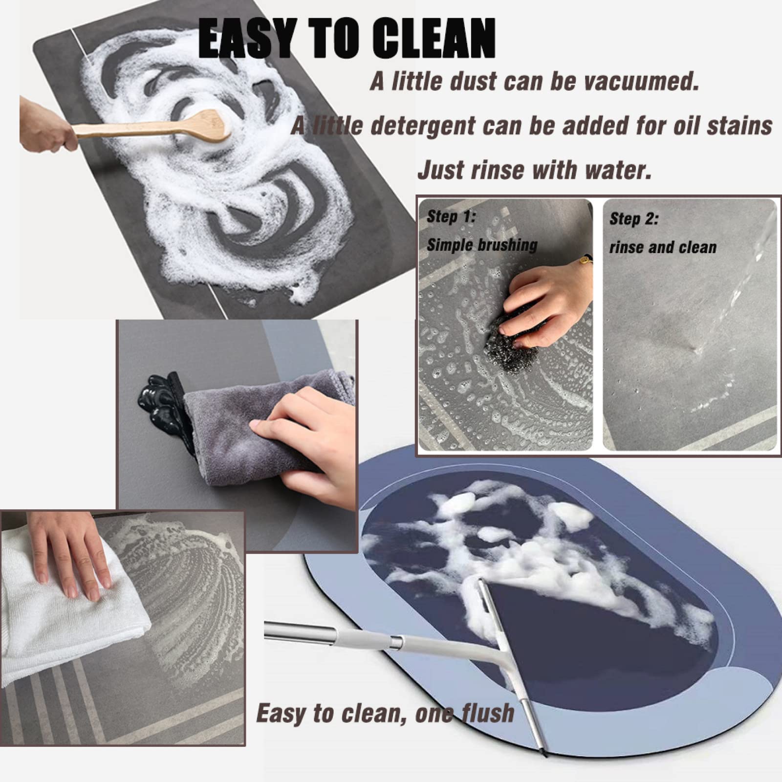 Küchenläufer Set 2 pezzi 45 x 70 cm + 45 x 120 cm Waschbare Rutschfeste Küchenteppiche Wasser- und Ölabsorbierende Fußmatten für Küche Wohnzimmer Badezimmer - Grünes Design