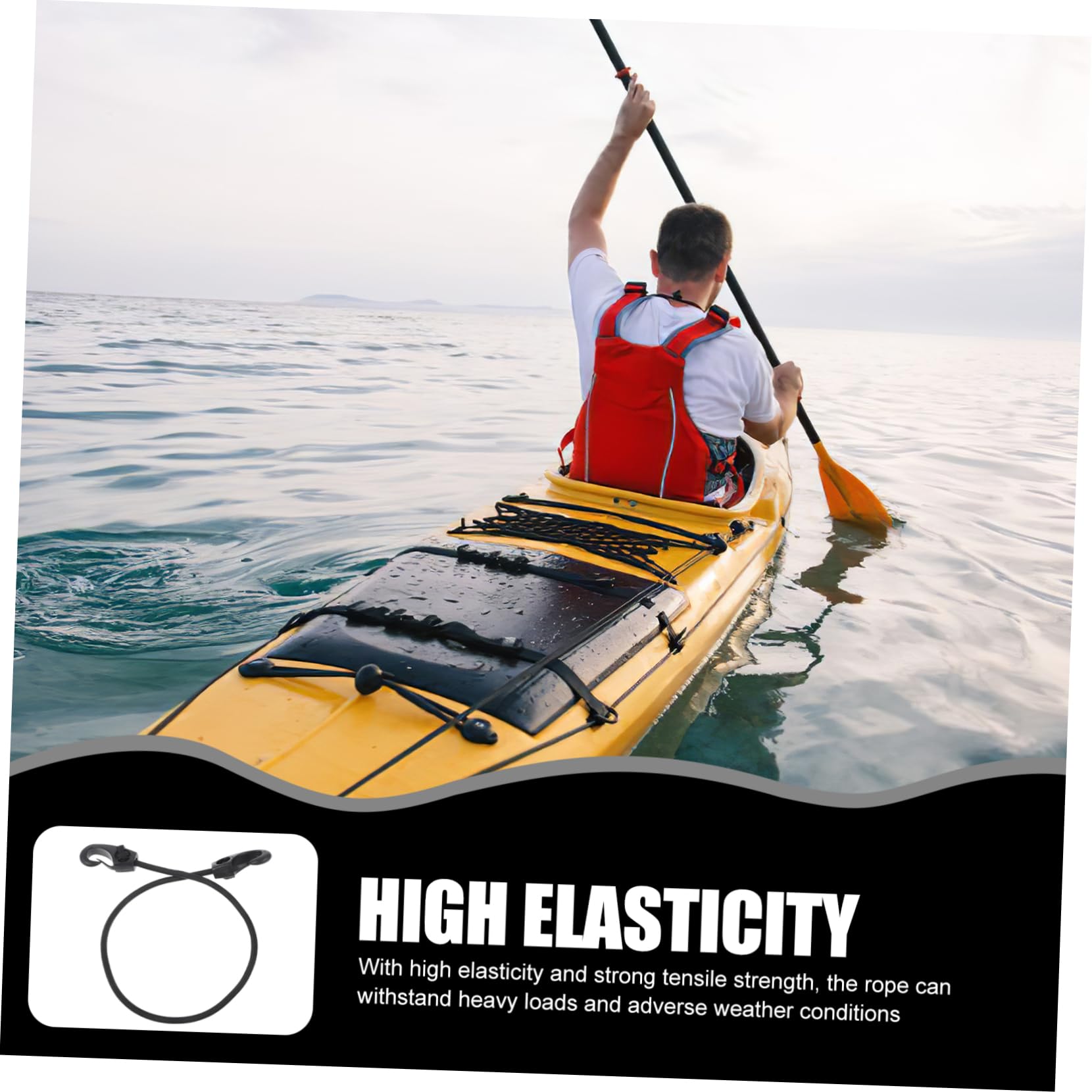 BIUDECO 4Pcs Elastic Hook Straps Durable Multi Function Cord with Hook for Outdoor Camping Kayaking and Tarp Setup for Easy Installation and Reliable Use