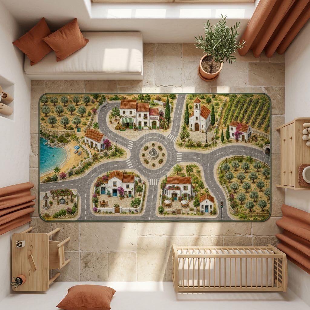 Alfombra Vinílica Infantil Carretera | Mediterráneo | 800х1600 cm