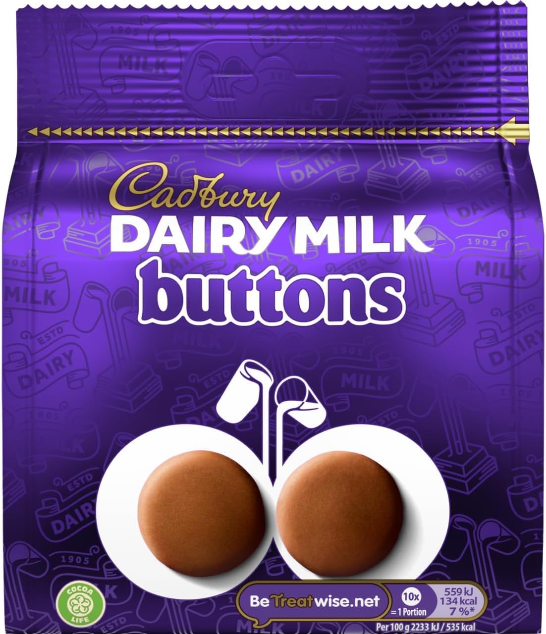 CADBURY Sac à boutons géants 95 g